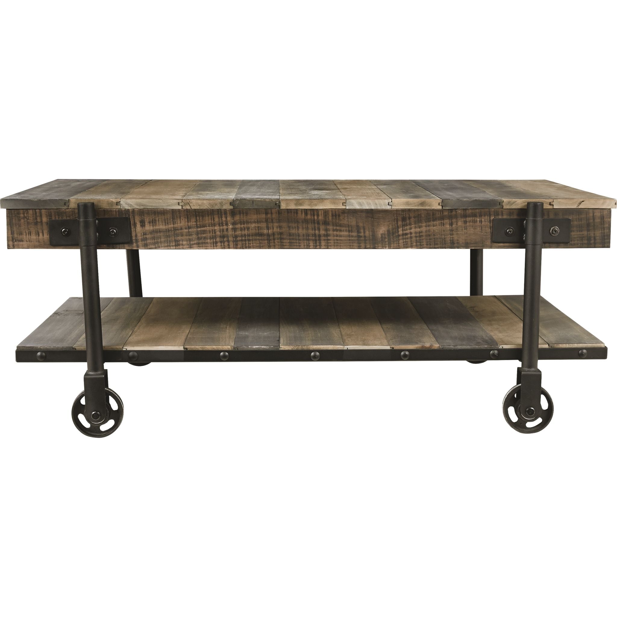 Bostweil Modern Coffee Table - Brown & Black Wooden Living Room Furniture for Small Spaces, Home Decor, and Cozy Gatherings