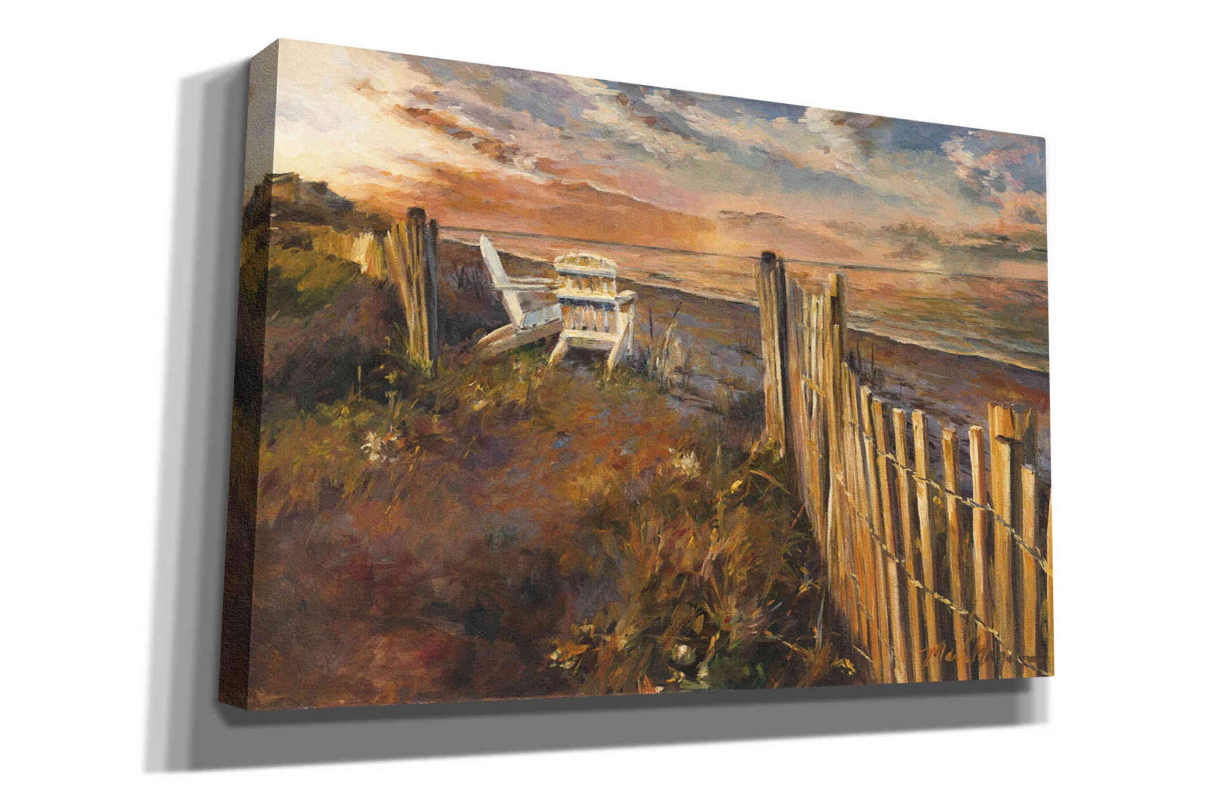 Sunset Beach Canvas Wall Art by Marilyn Hageman - 40x26 Inch Coastal Decor for Living Room, Bedroom & Office - Ocean Sunset Painting for Beach House & Home Decor