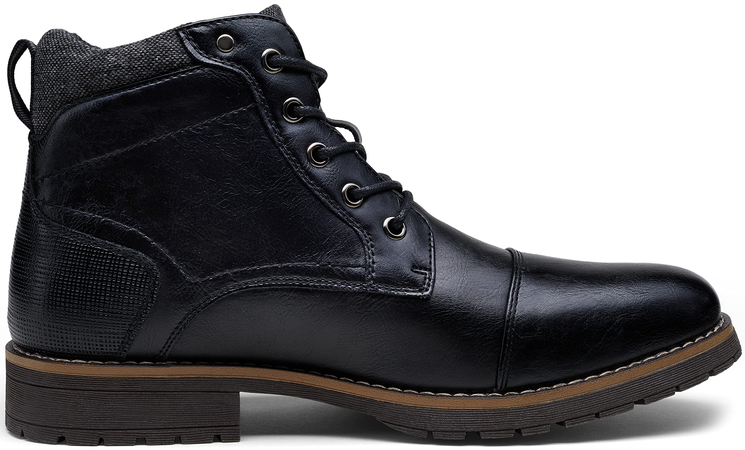 Vostey Men's Motorcycle Boots - Combat & Casual Dress Boots for Riding, Work & Everyday Wear - Durable Leather Biker Boots for Men