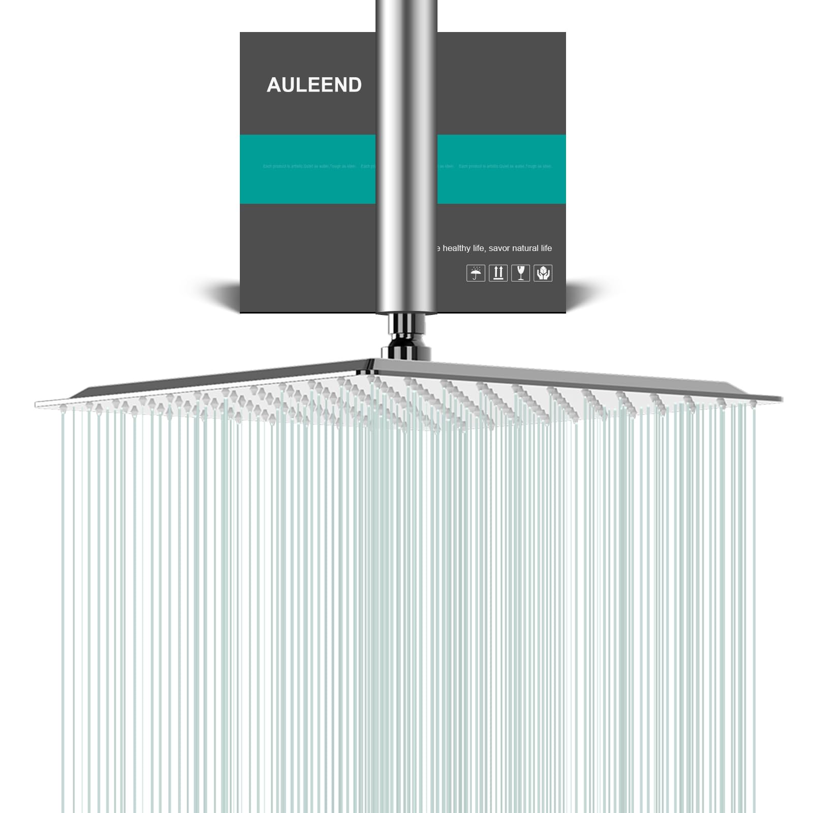 Premium All-Metal Rainfall Shower Head - Chrome Finish 12 Inch - Universal Fit for Any Bathroom Decor - Perfect for Spa-Like Luxury Showers & Modern Bathroom Upgrades