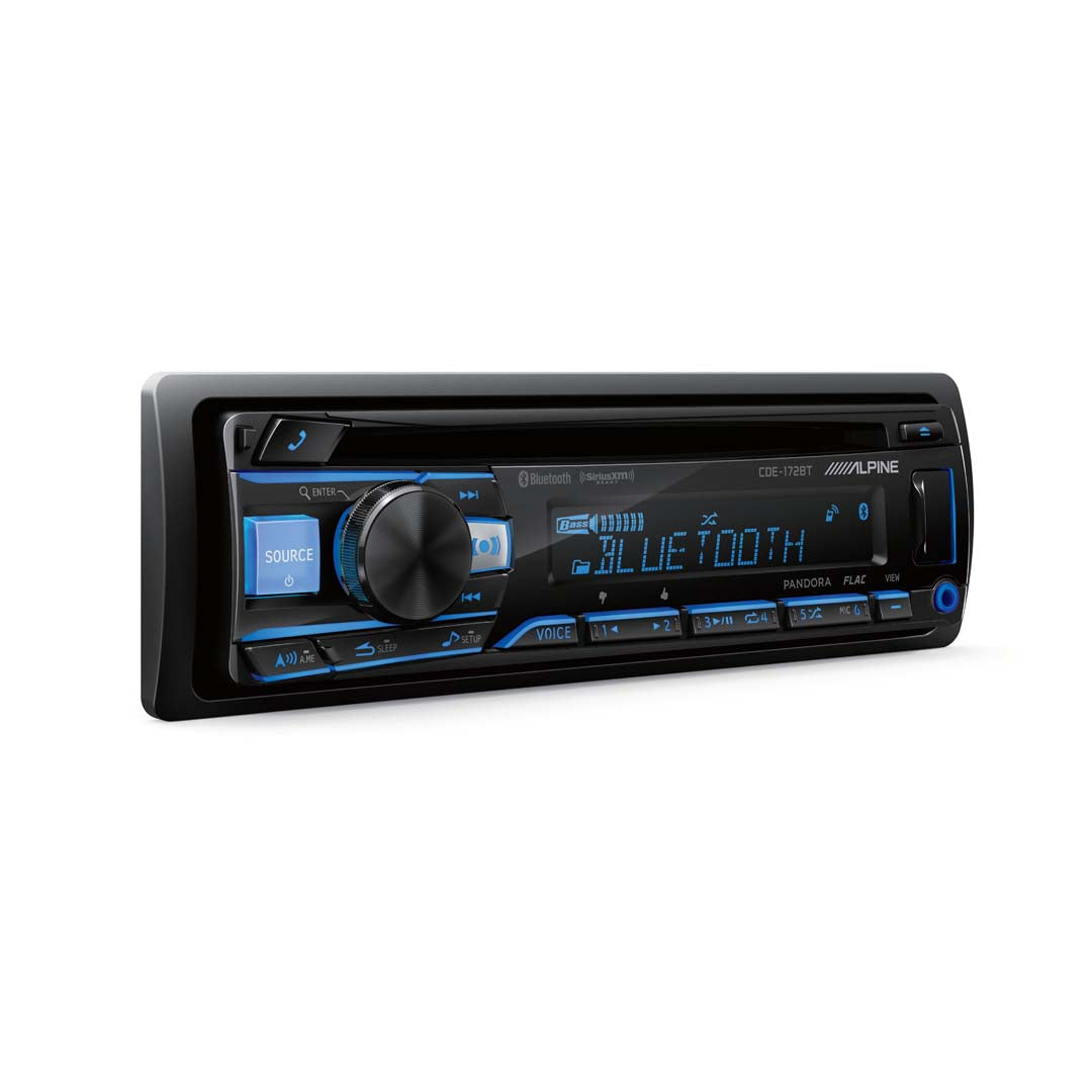 Alpine CDE 172BT Single DIN Car Stereo - AM/FM Radio, CD/MP3 Player, Bluetooth, USB & Aux Input for Hands-Free Calling & Music Streaming - Perfect for Cars, Trucks & Road Trips