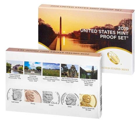 2019 S Proof Coin Set - US Mint Proof Coin Collection with Silver Dollar, Half Dollar, Quarter, Dime & Nickel | Perfect for Coin Collectors, Investors & Gift Giving