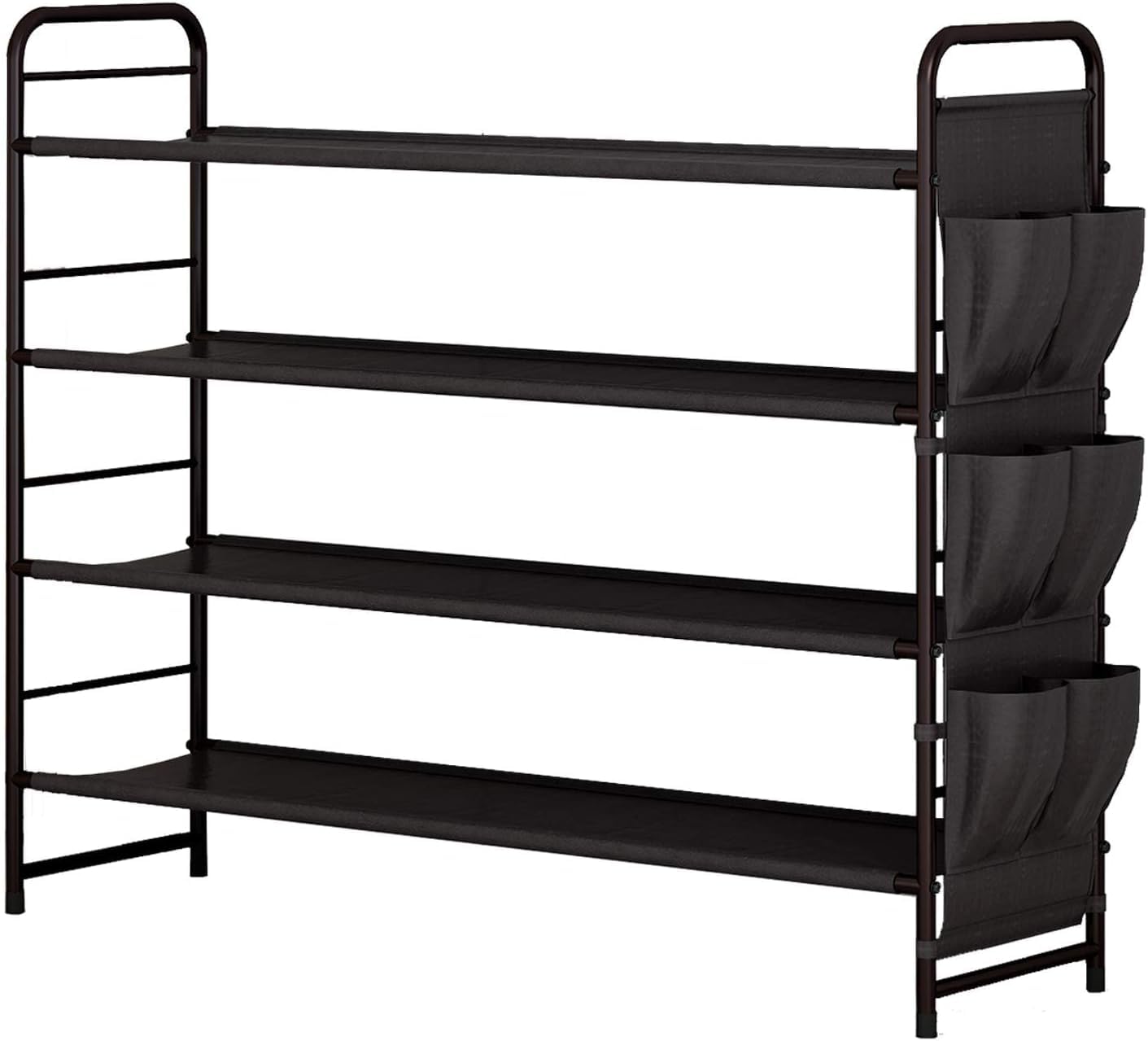 4-Tier Metal Shoe Rack Organizer - Free Standing Shoe Storage Shelf in Bronze | Perfect for Entryway, Closet & Bedroom Organization