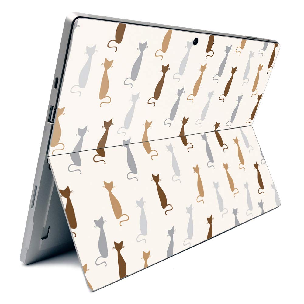 Premium Carbon Fiber Skin for Microsoft Surface Pro 7 - Stylish Cat Lady Design | Textured Protective Cover | Easy Application & Removal | Made in USA | Perfect for Work, Travel & Personalization