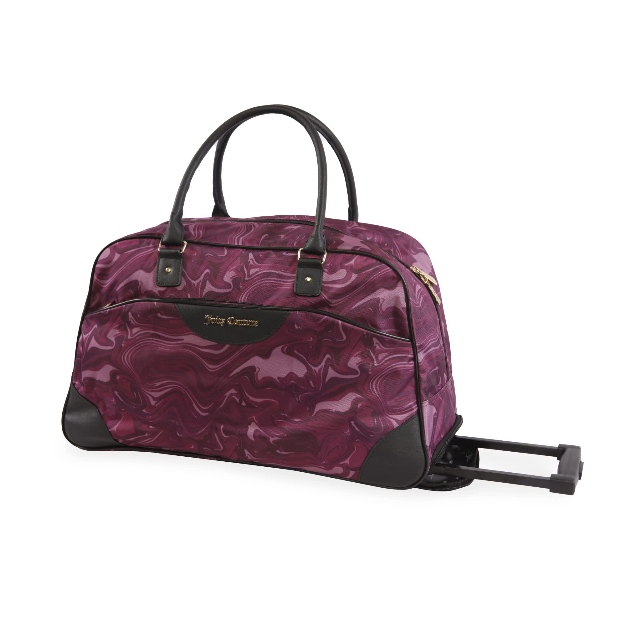 Juicy Couture Women's Libra Rolling Duffel Bag - Stylish Spinner Luggage for Travel, Gym & Weekend Getaways | Lightweight Carry-On with Smooth Wheels & Durable Design