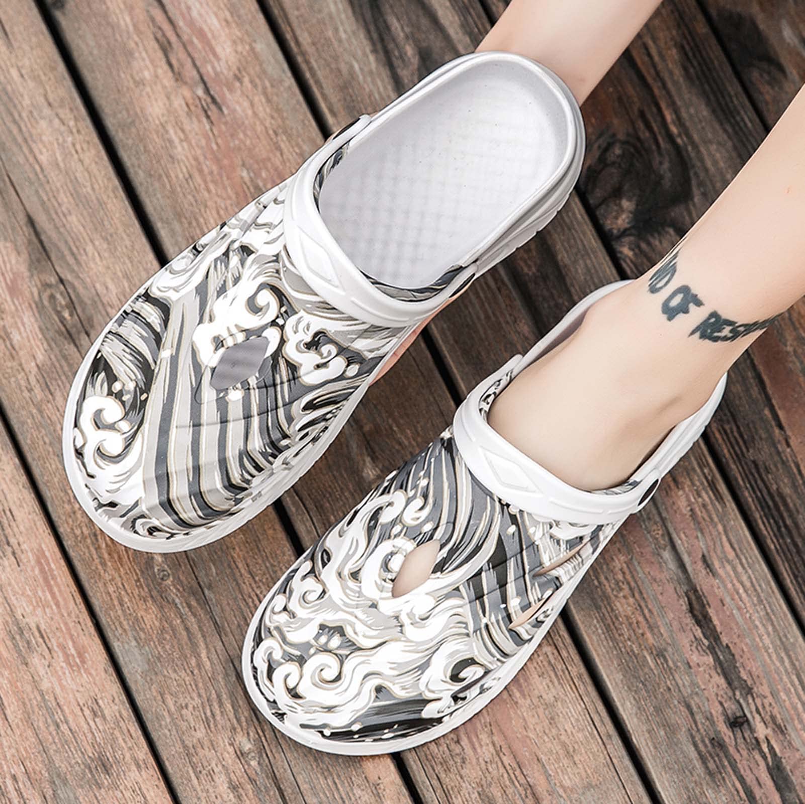 Men's Camouflage Garden Clogs - Lightweight Water Sandals with Slip-Resistant Rubber Sole | Perfect for Gardening, Beach, Pool & Outdoor Activities