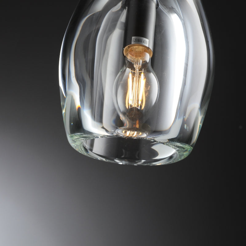 Brandon Flute Pendant Light - 6/8/9 Inch Modern Crystal Glass Kitchen Island Lighting - Perfect for Dining Room, Bar Counter, and Breakfast Nook Decor