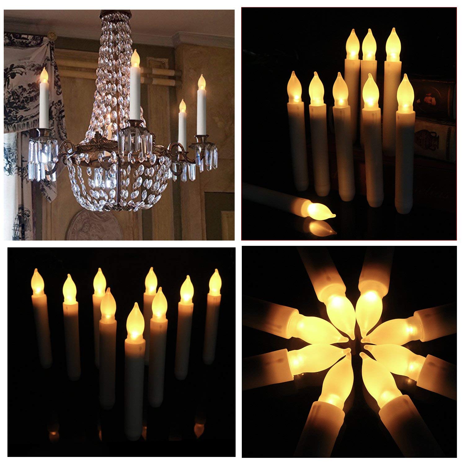 24PCS LED Flameless Taper Candles - 6.5