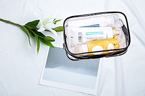 Clear Cosmetic Makeup Bag Set - 5 Pack Waterproof Travel Toiletry Organizer with Zipper for Business Trips, Vacations & Gym Essentials | Perfect for TSA, Carry-on Luggage & Daily Beauty Storage