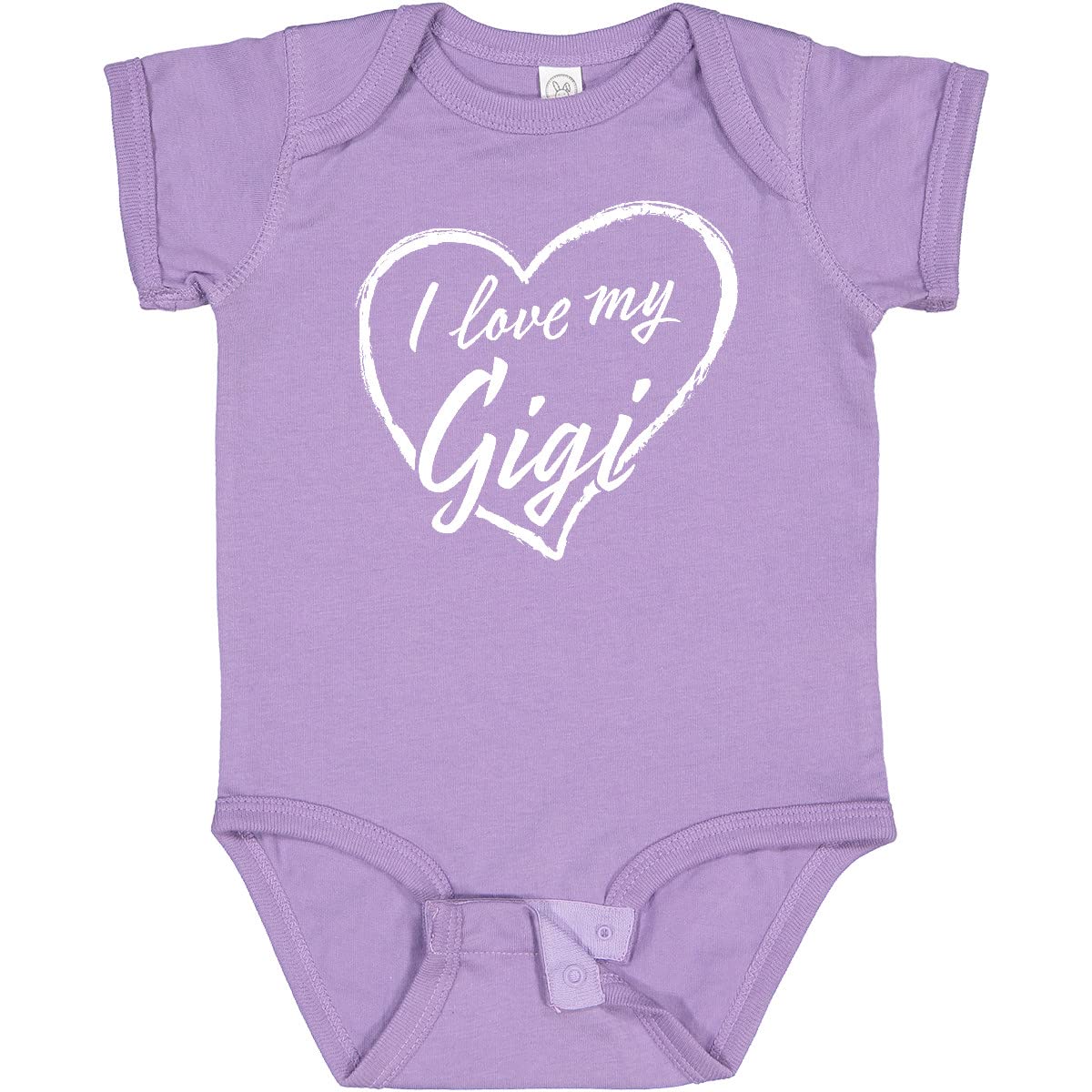 Inktastic I Love My Gigi White Chalk Heart Baby Bodysuit - Cute Infant Onesie for Grandparents Day, Family Photos & Special Occasions