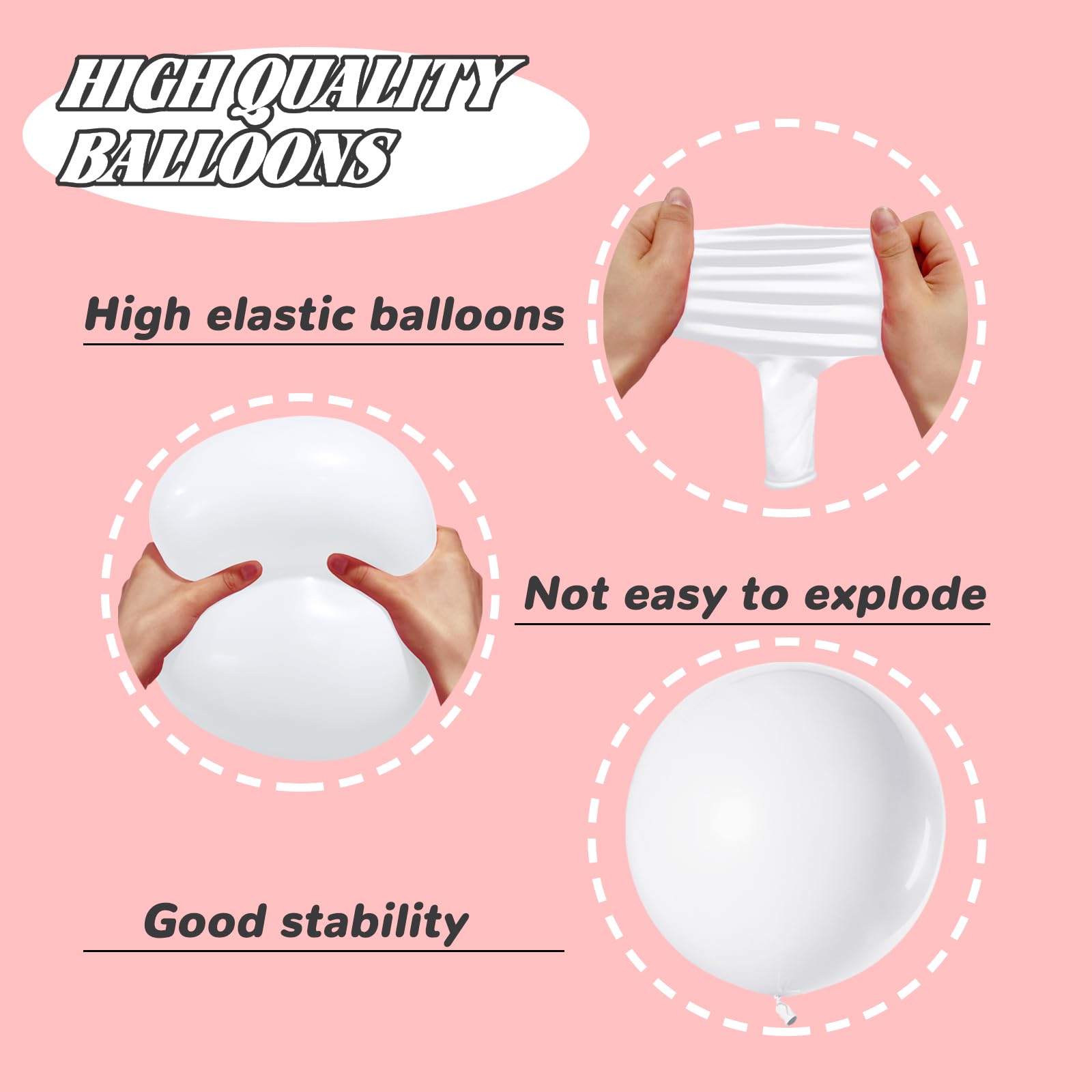 100-Pack 12 Inch White Latex Balloons - Matte Finish for Party Decorations, Birthday, Wedding, Baby Shower & Holiday Events - Perfect for Indoor/Outdoor Celebrations and Photo Backdrops