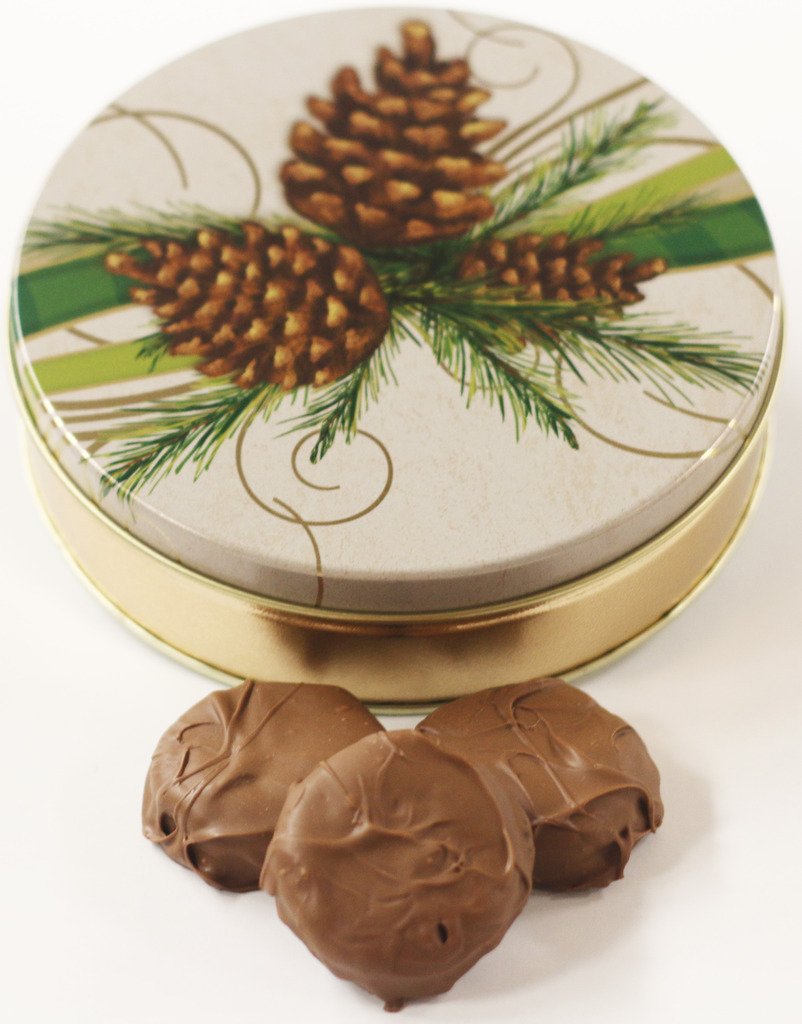 Scott's Cakes Milk Chocolate Covered Peanut Butter Oreos - Festive Pinecone Tin (12oz) | Holiday Gift, Party Treats & Christmas Dessert for Family & Friends