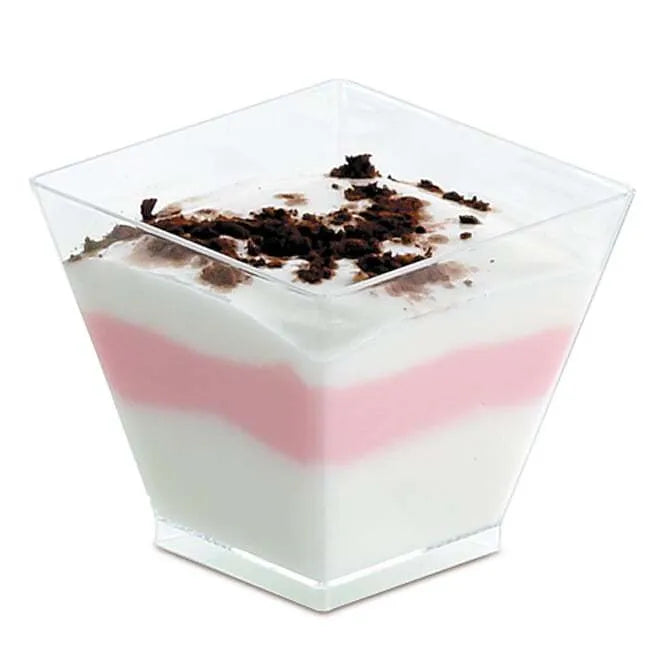 Comatec Kova Clear Geometric Glass Dish - Modern Serving Bowl for Desserts, Snacks & Appetizers | Perfect for Parties, Weddings & Home Decor