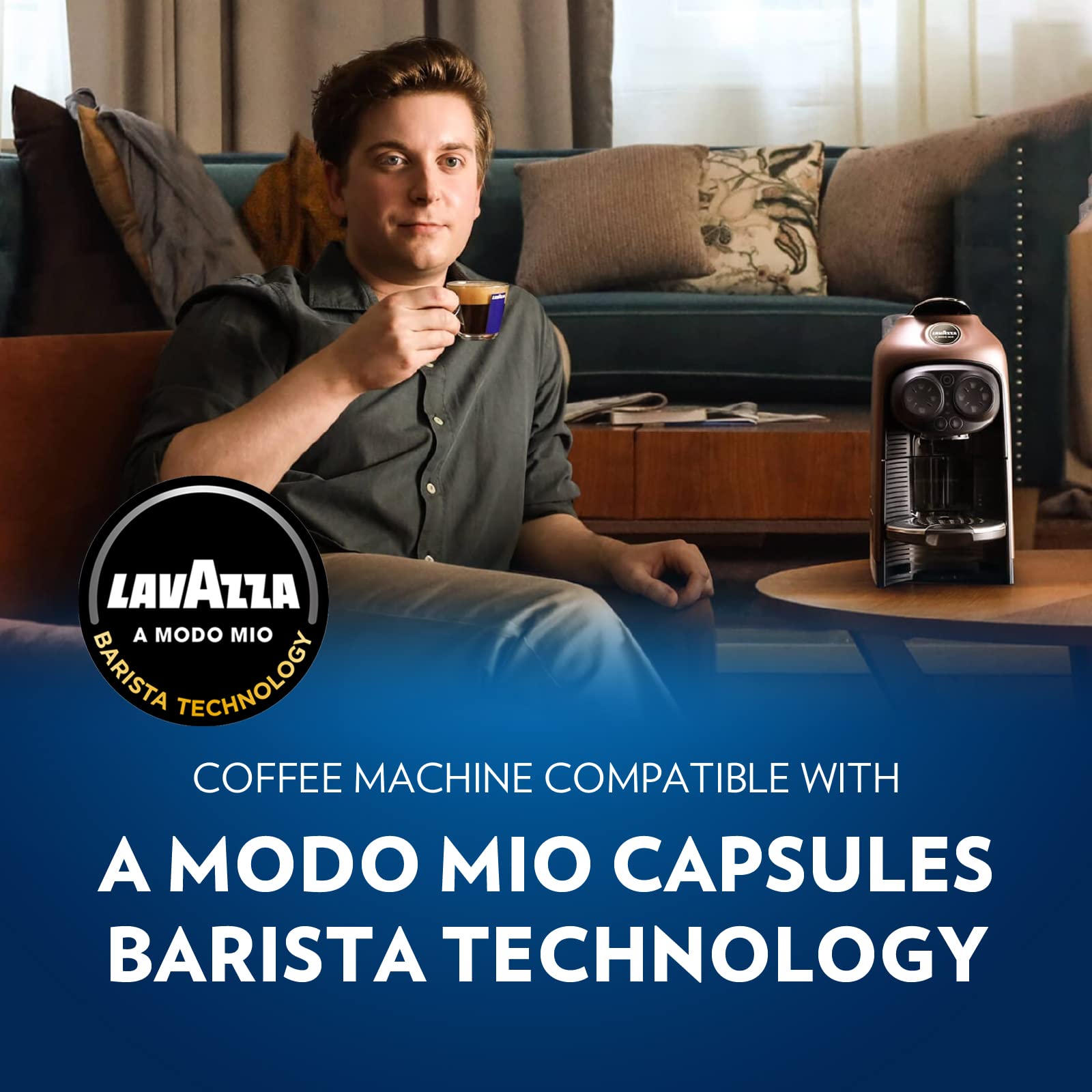 Lavazza A Modo Mio Deséa Coffee Capsule Machine - Compatible with A Modo Mio Pods, Touch Screen, Auto Shut-Off, Dishwasher Safe, 1500W (220-240V) - Perfect for Home & Office Espresso Brewing