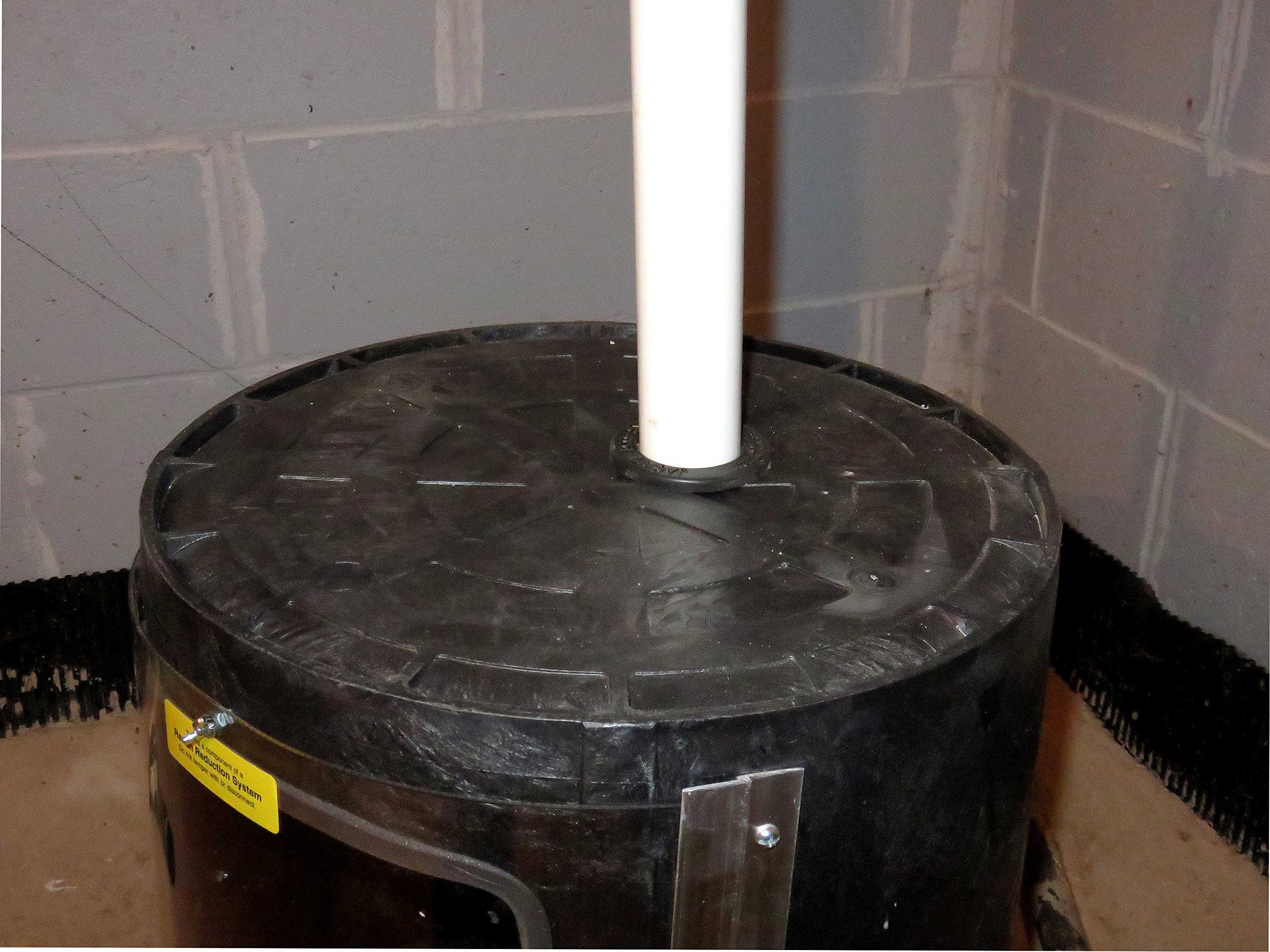 Radon Mitigation System Pedestal Sump Cover & Pipe Seals - Basement Waterproofing & Radon Gas Protection Solution for Homes