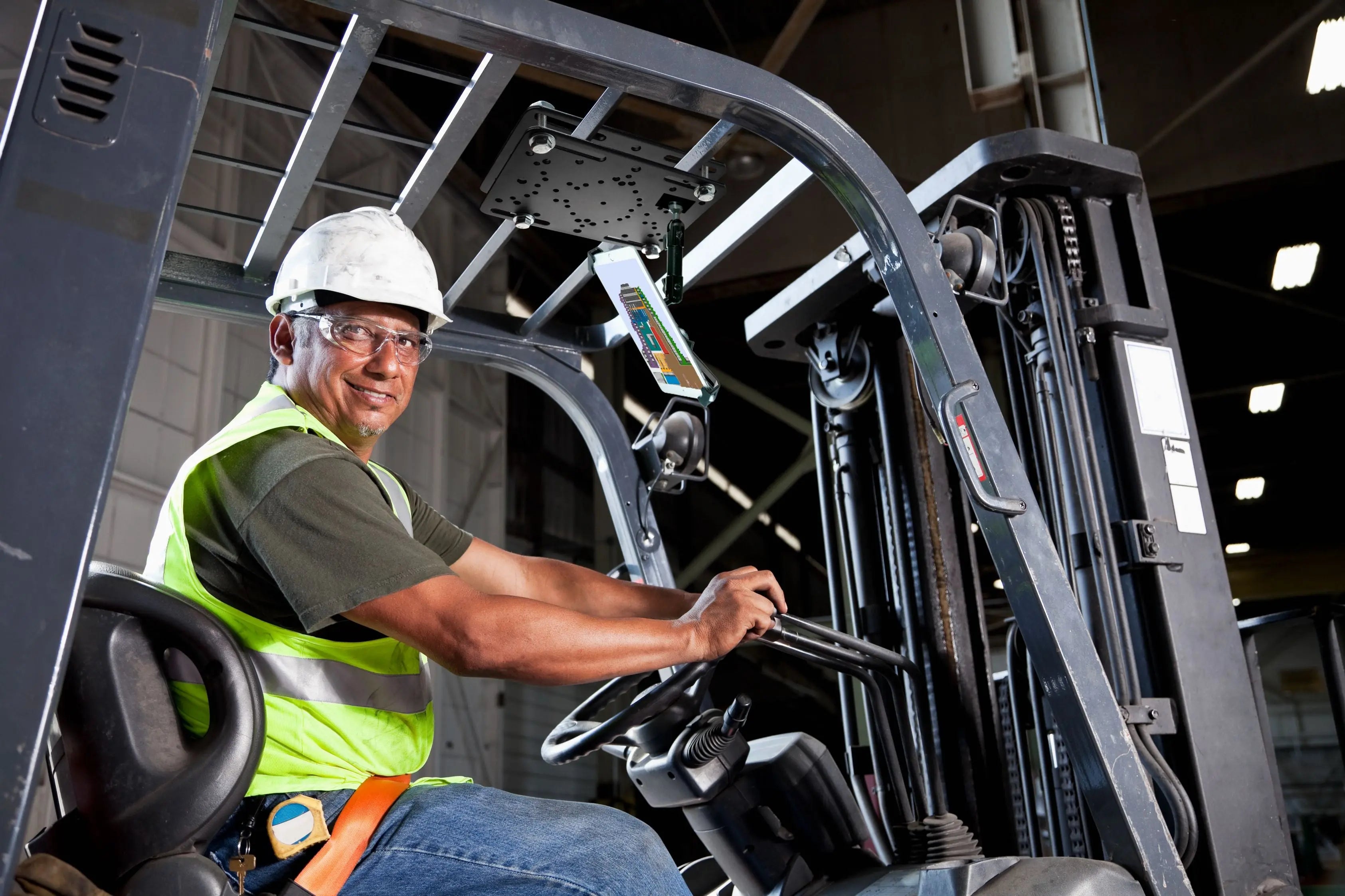 Universal Forklift Device Mounting Plates - Heavy Duty Phone & Tablet Holder for Forklift Operators - Perfect for Warehouses, Construction Sites & Industrial Use