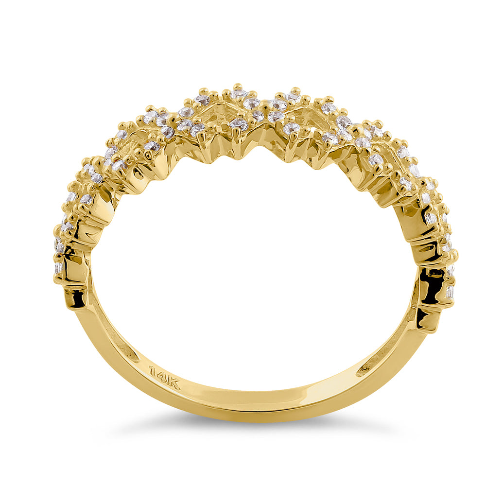 14K Solid Yellow Gold XS Cubic Zirconia Ring for Women - Elegant Minimalist Jewelry for Everyday Wear & Special Occasions
