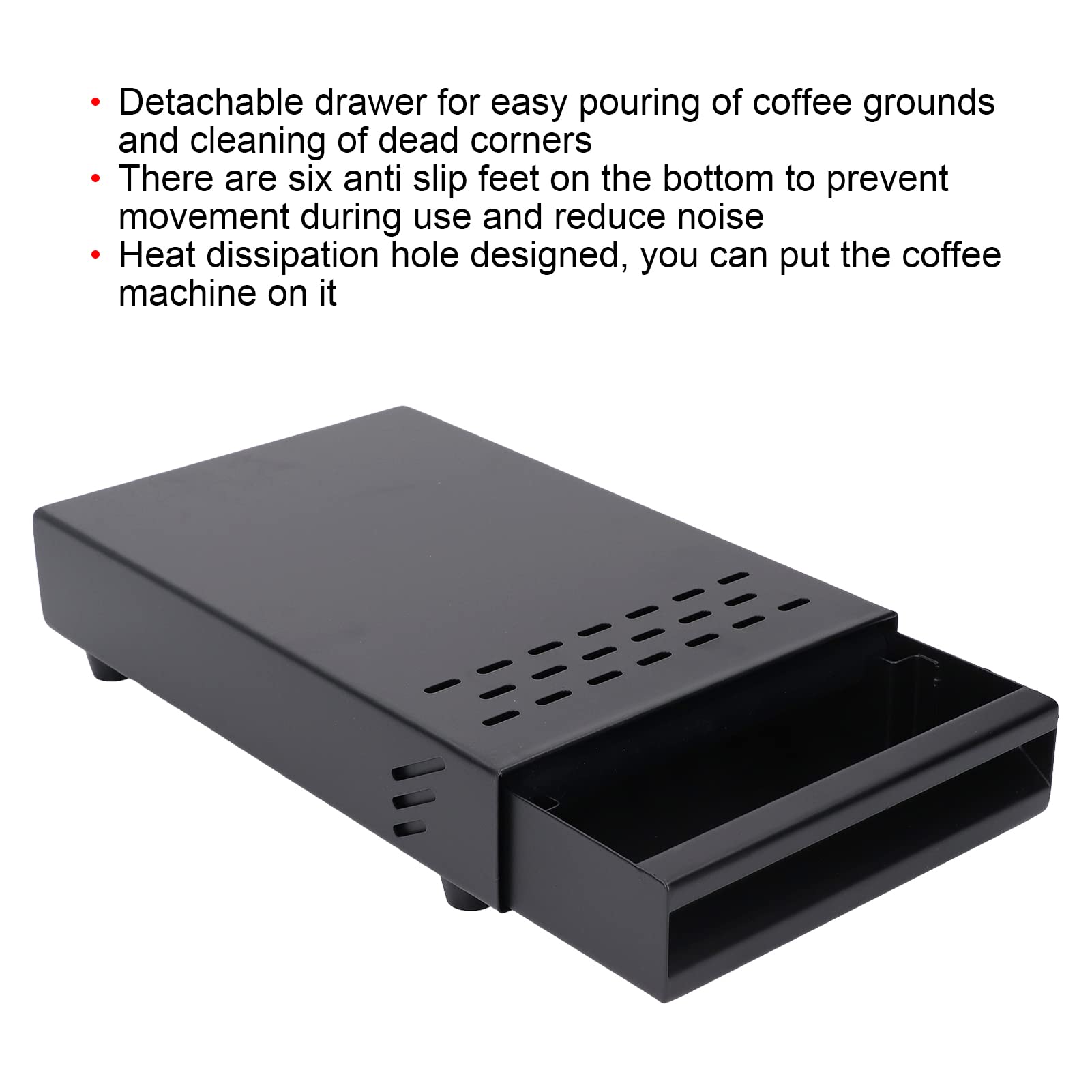 CHICIRIS Stainless Steel Coffee Knock Box - Thickened Drawer Design for Coffee Grounds & Residue - Durable Barista Accessories for Home & Kitchen Use - Perfect for Espresso Machines, French Press, and Drip Coffee Makers (Black)