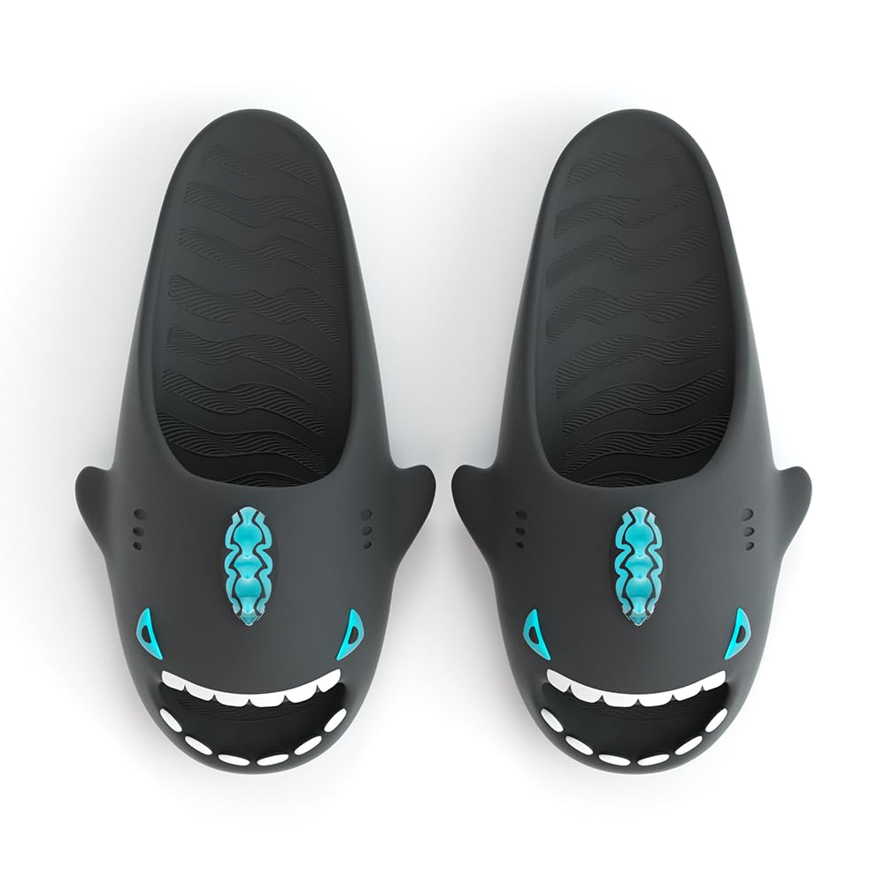 Sharkicks Pro Shark Slides Sandals for Women & Men - Ultra Soft Eco-Friendly EVA Cloud Shoes - Indoor Outdoor Comfort Slippers for Beach, Pool, Gym & Home Use