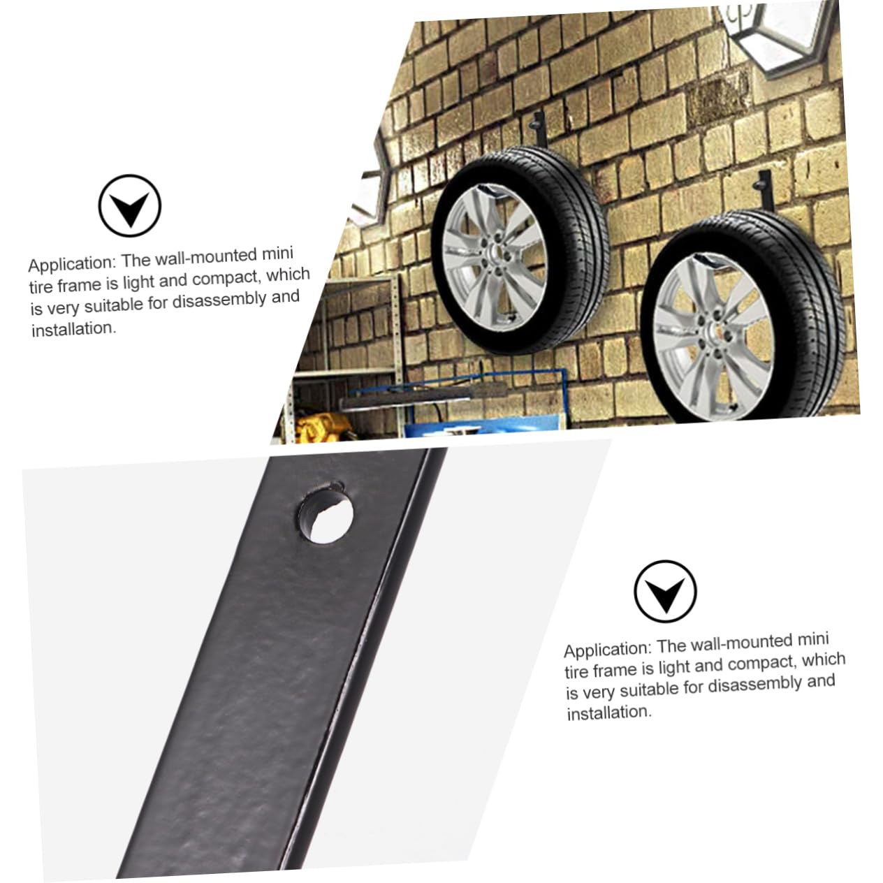 Mikinona 24-Piece Wall Mounted Tire Rack - Heavy Duty & Lightweight Storage Organizer for Car Tires, Yard Tools, Garage Equipment - Perfect for Garage, Basement & Workshop Organization