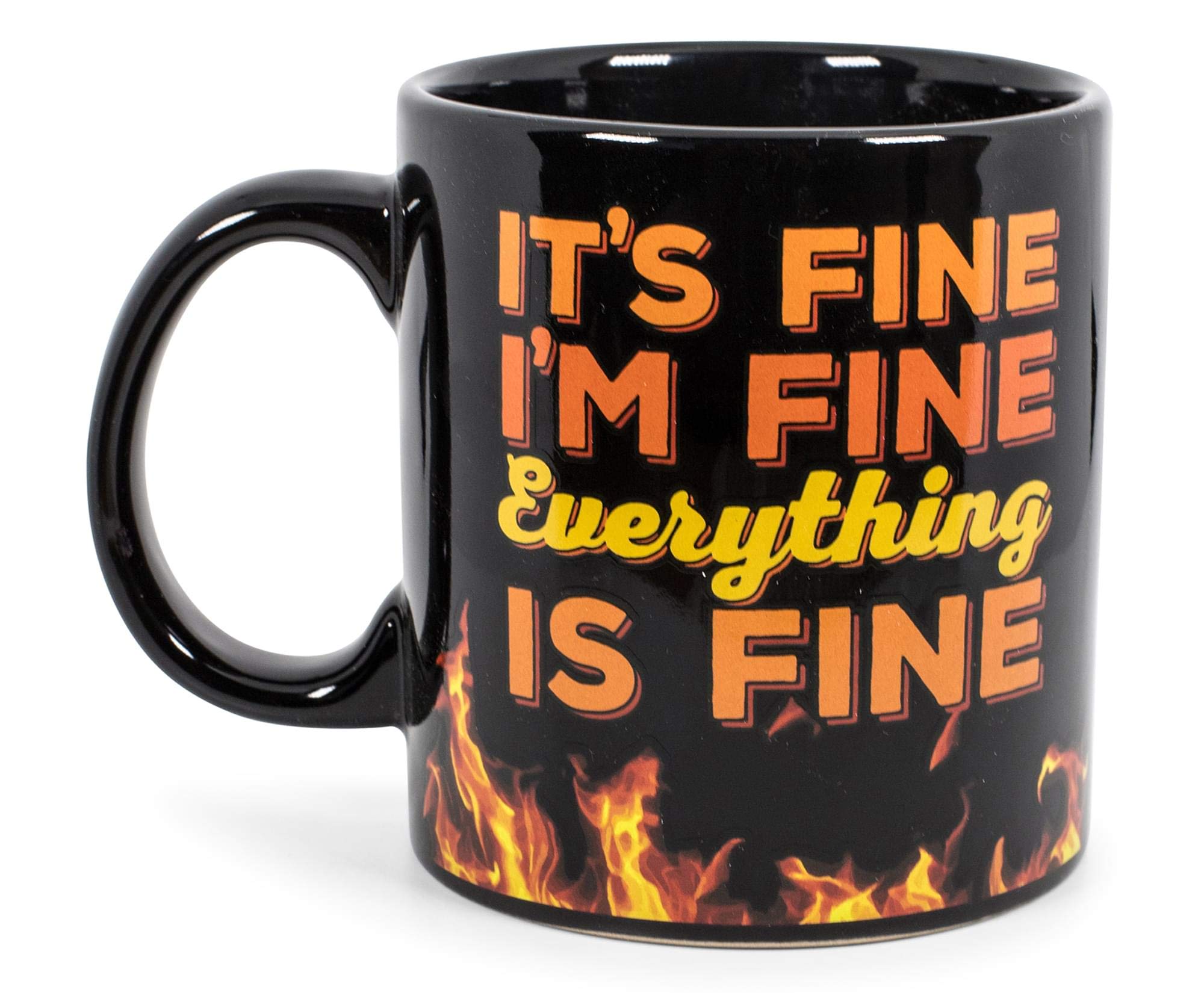 Funny 20-Oz Ceramic Coffee Mug - 'It's Fine I'm Fine Everything Is Fine' Oversized Large Cup for Tea, Hot & Cold Drinks - Perfect for Office, Home & Gifts