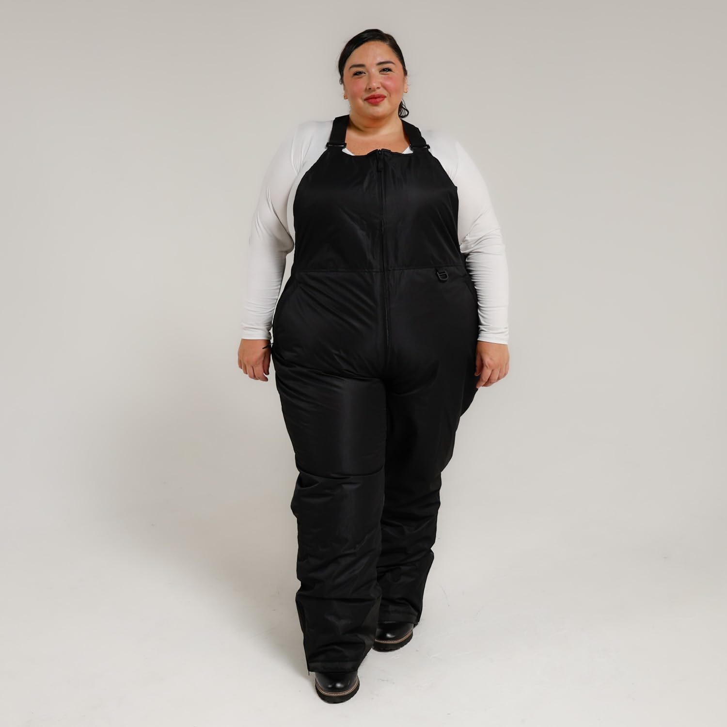 Women's Plus Size 1X-6X Waterproof Ski Snow Bib Pants with Higher Front - Warm Winter Snowboarding Outfit for Skiing & Outdoor Activities