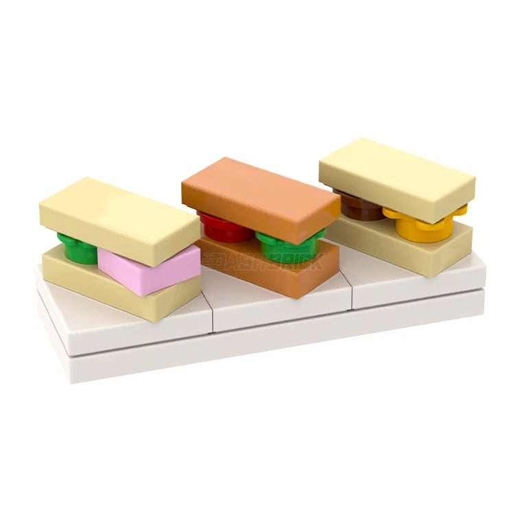 LEGO Sandwich Platter Set - 3 Mini Sandwich Builds with Serving Tray | MiniMOC Building Kit for Creative Play & Food-Themed Displays | Perfect for LEGO Collectors, Kids Playtime & Miniature Dioramas