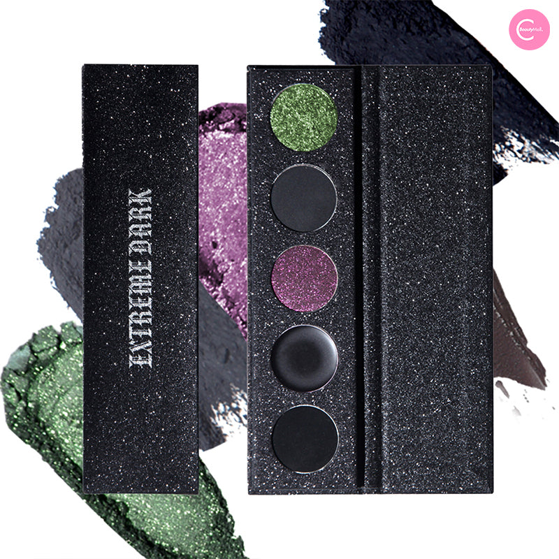 MAFFICK Black Five Color Eyeshadow Palette - Long Lasting, Highly Pigmented Makeup for Day & Night Looks - Perfect for Parties, Weddings & Everyday Wear