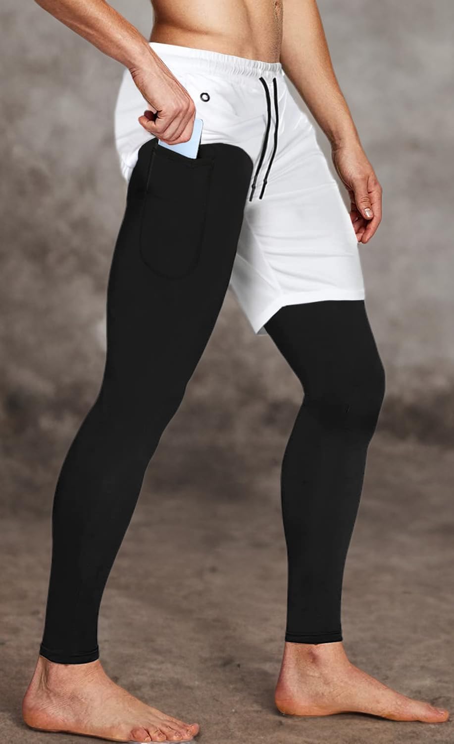 Aolesy Men's 2 in 1 Running Pants with Compression Liner - Breathable Gym Workout Training Athletic Pants for Jogging, Cycling & Fitness Activities