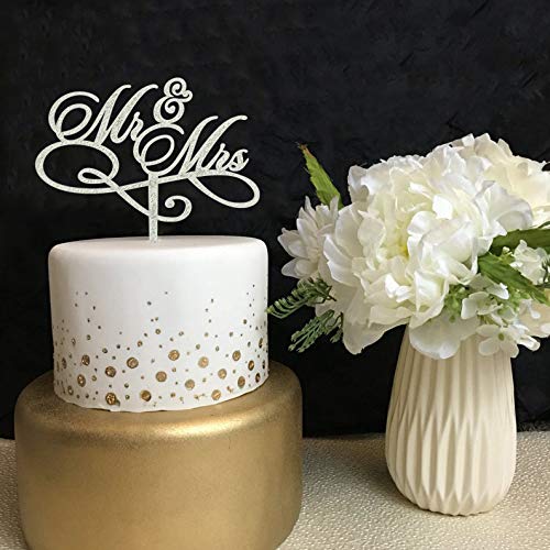 Rustic Mr and Mrs Cake Topper - Bride & Groom Wedding Cake Decorations for Engagement & Anniversary Celebrations | Perfect for Wedding Cakes, Cupcakes, and Dessert Tables