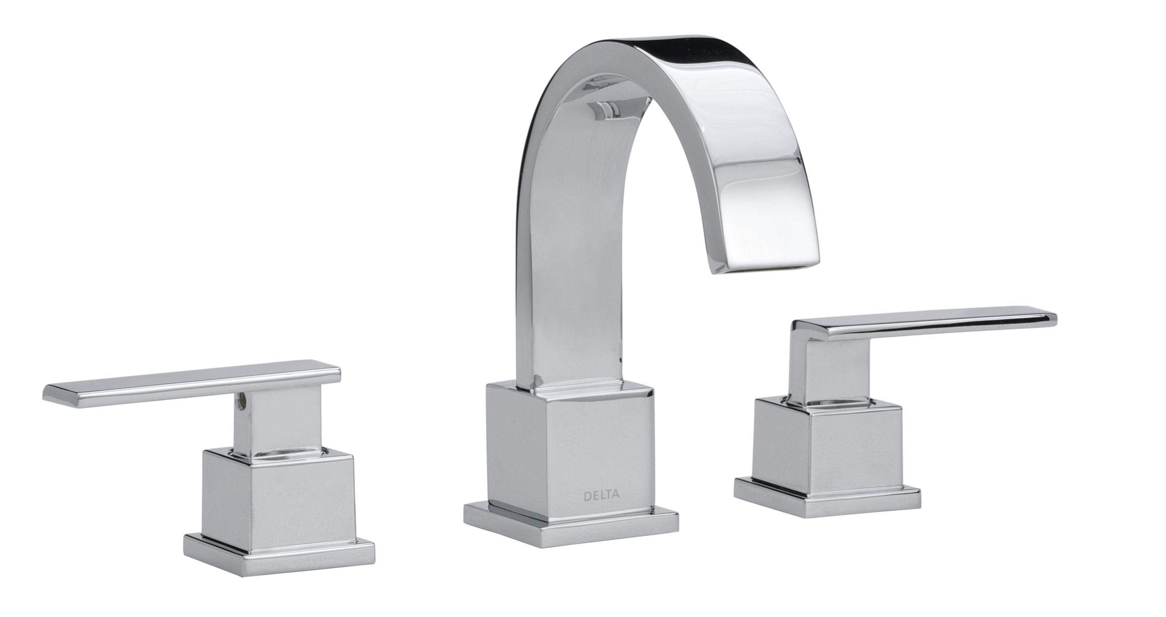 Delta Vero Widespread Bathroom Faucet 3-Hole 2-Handle Chrome 3553LF with Metal Drain Assembly - Elegant Sink Faucet for Modern Bathroom Vanity & Powder Room Upgrade