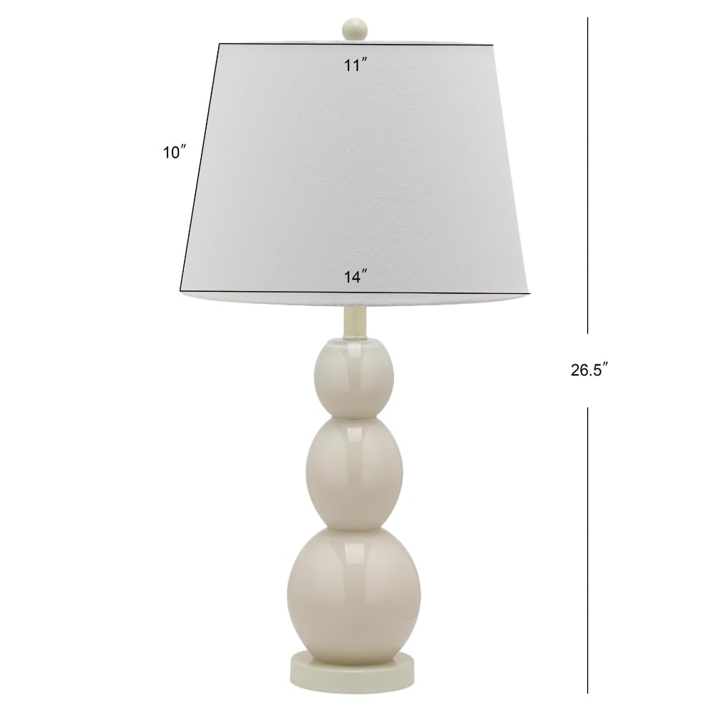 SAFAVIEH Jayne Modern 28-inch 3-Sphere Glass Table Lamp Set of 2 with LED Bulbs - Light Grey Contemporary Lighting for Bedroom, Living Room, Home Office & Nightstand | Perfect for Ambient Lighting and Home Decor Accents