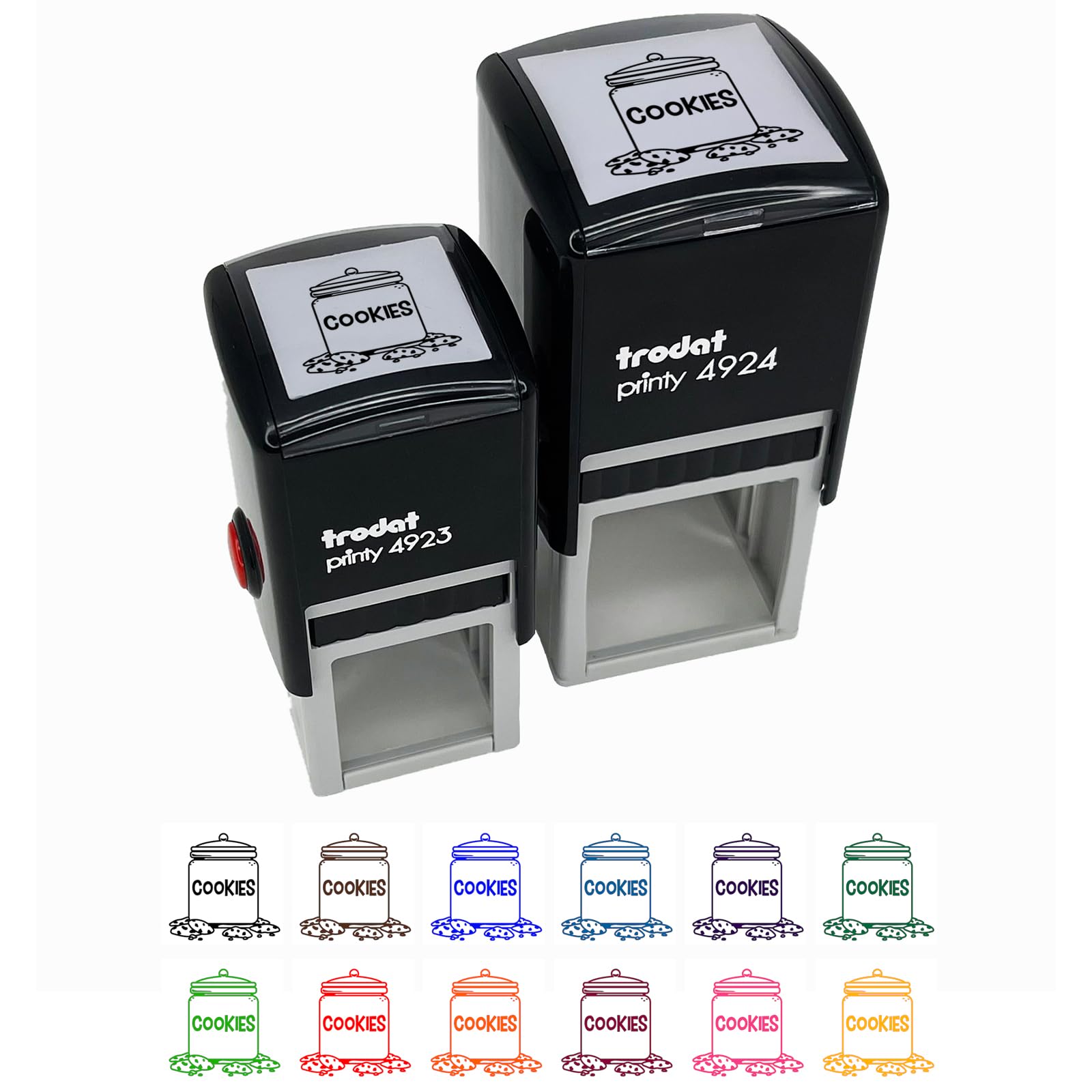 Cookie Jar Self-Inking Rubber Stamp with 1.5 Inch Large Impression - Black Ink Stamper for Baking, Crafts & DIY Projects