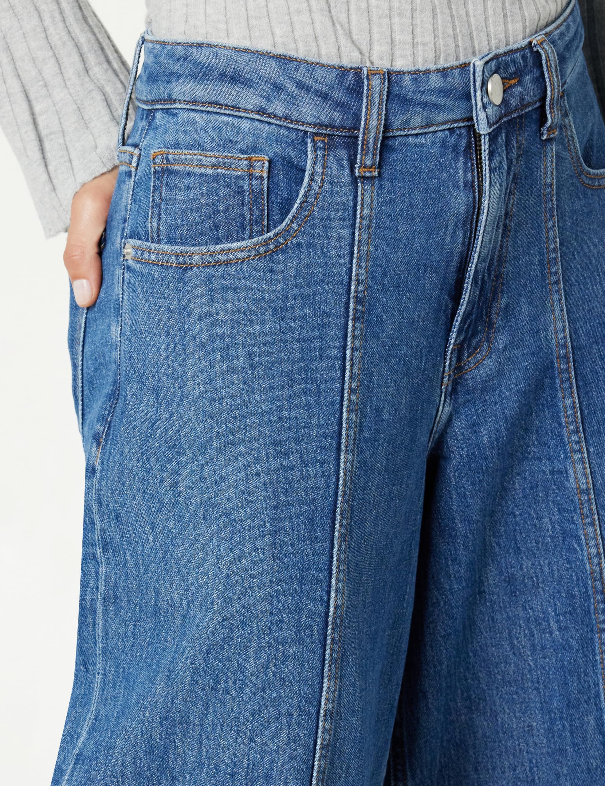 The Drop Women's Frida Relaxed Fit High Waist Jeans - Comfortable Stretch Denim Pants for Casual Wear & Everyday Outfits