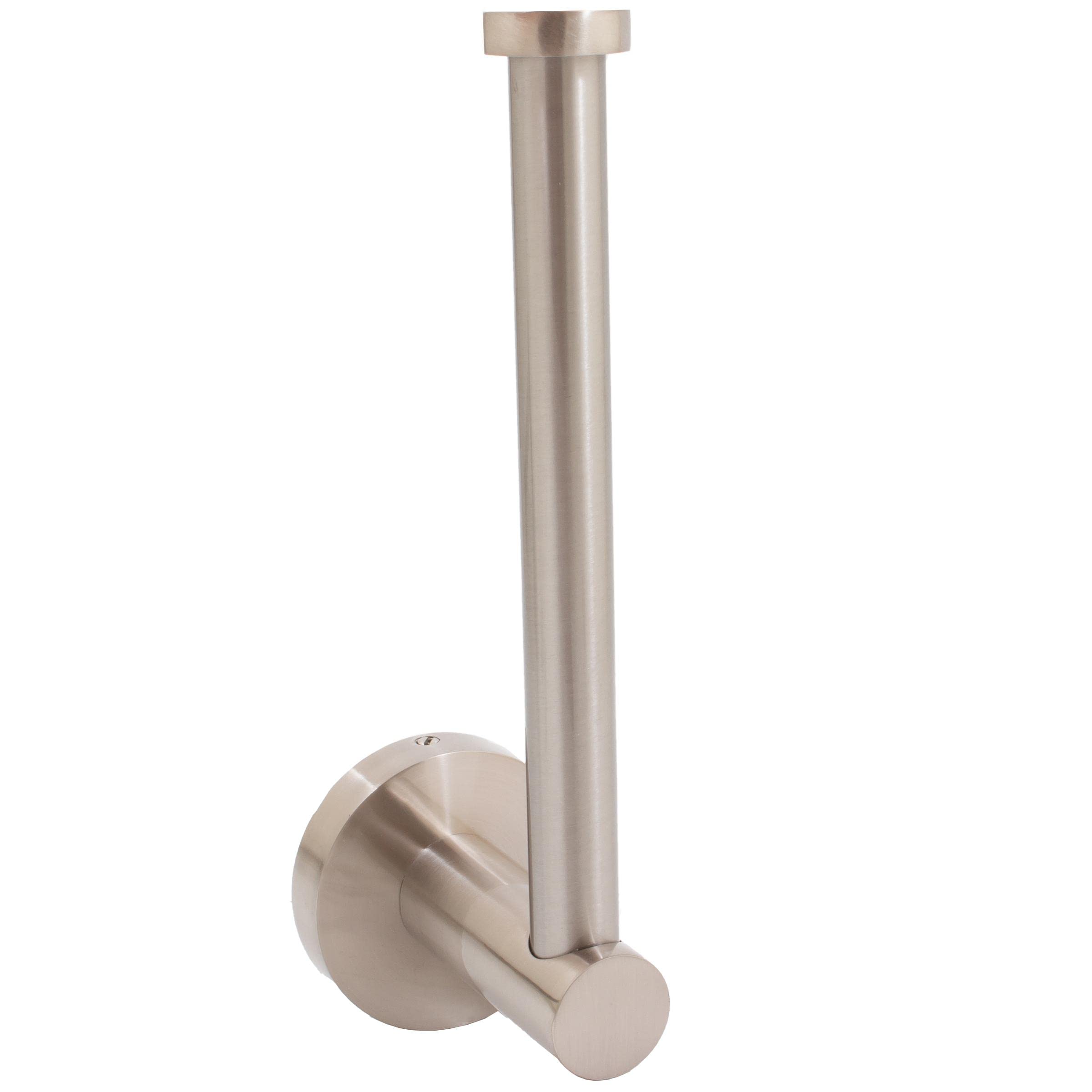 Stone Harbor Hardware Zurich Wall Mounted Paper Holder in Satin Nickel - Perfect for Bathroom, Kitchen & Office Organization