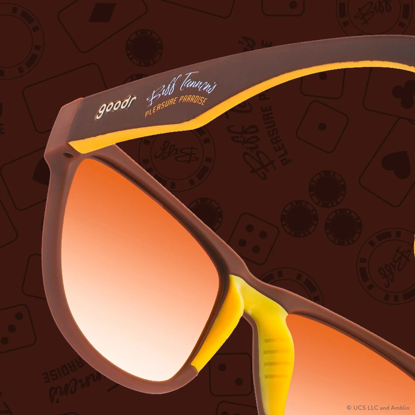 BFG goodr Biff Tannen's Pleasure Paradise Sunglasses - Stylish & Durable UV Protection Shades for Running, Cycling & Outdoor Adventures