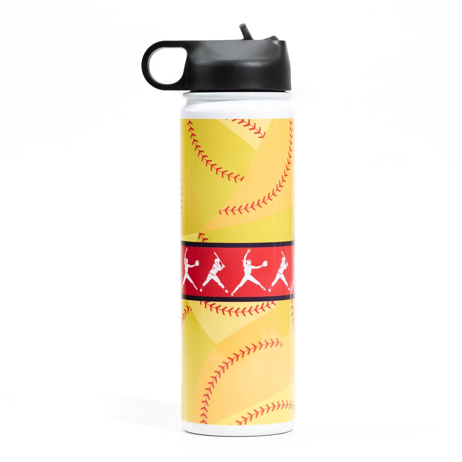 ChalkTalkSPORTS Softball Water Bottle for Players - Insulated, Leak-Proof Sports Drink Bottle with Handle - Perfect for Softball Games, Practice & Outdoor Activities