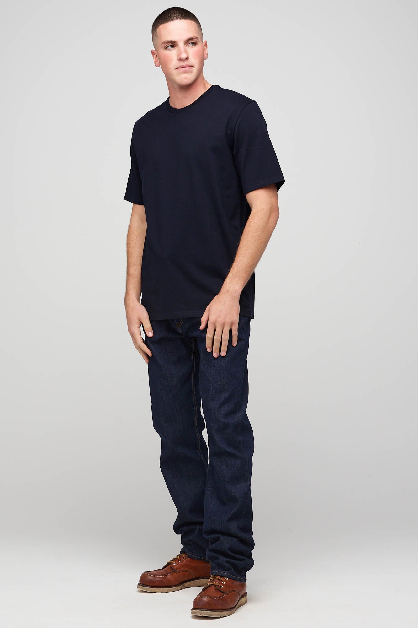 Men's Short Sleeve T-Shirt Navy Blue - Comfortable Casual Cotton Tee for Everyday Wear, Gym & Outdoor Activities