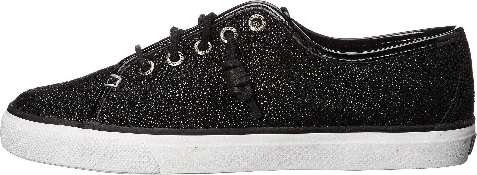 Sperry Women's Seacoast Black Caviar Boat Shoes Size 6.5 M (B) - Comfortable Non-Slip Deck Shoes for Sailing, Walking & Casual Wear