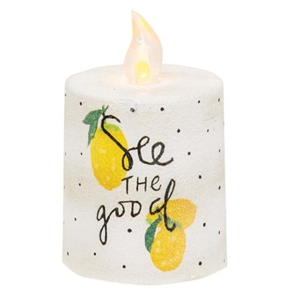 See The Good Flame Timer Pillar Candle - 2.25 x 2.5 Inches - Decorative Scented Candles for Home, Wedding & Relaxation