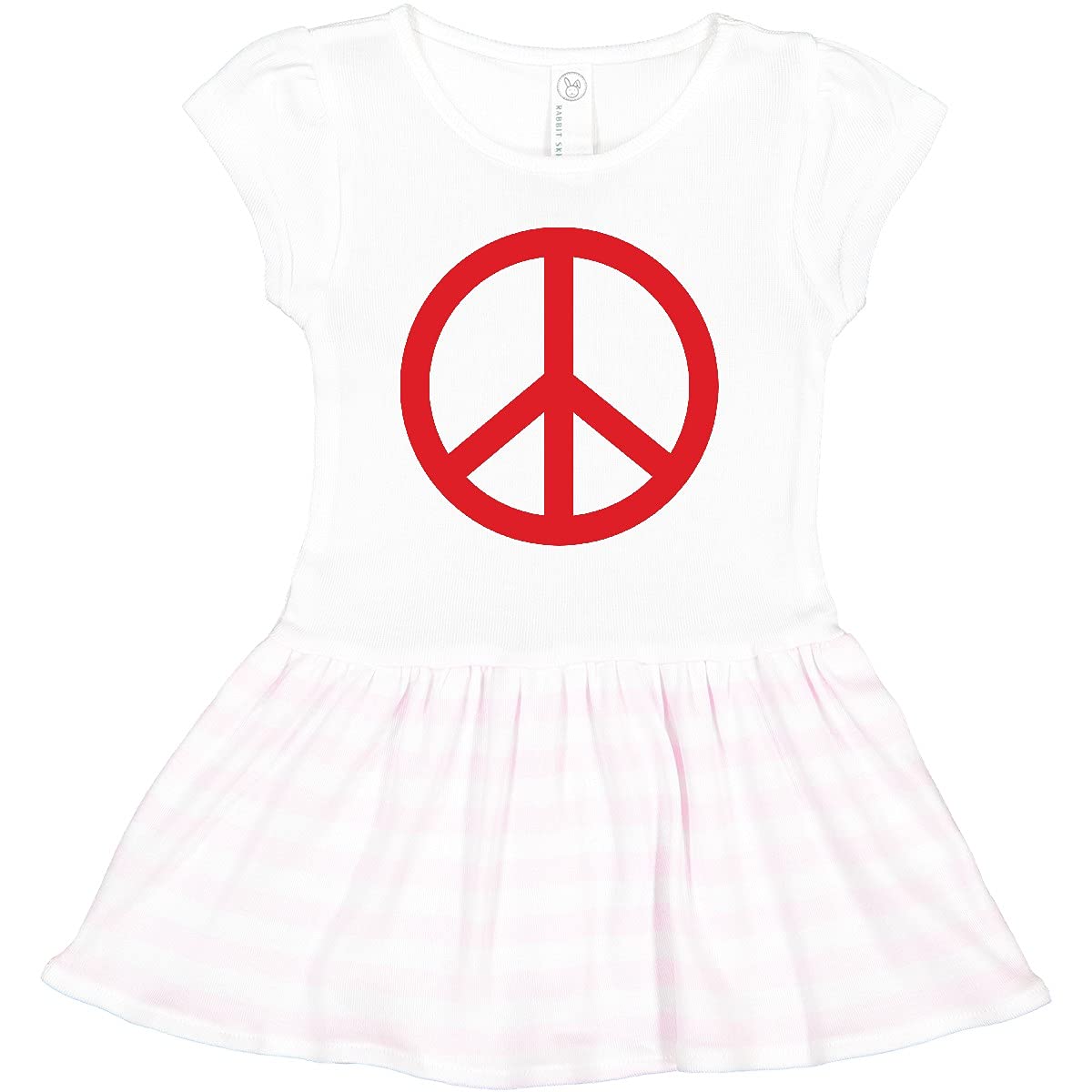 Inktastic Fun Red Peace Sign Toddler Dress - Cute Hippie Style Outfit for Baby Girls | Perfect for Playdates, Birthday Parties & Family Photos