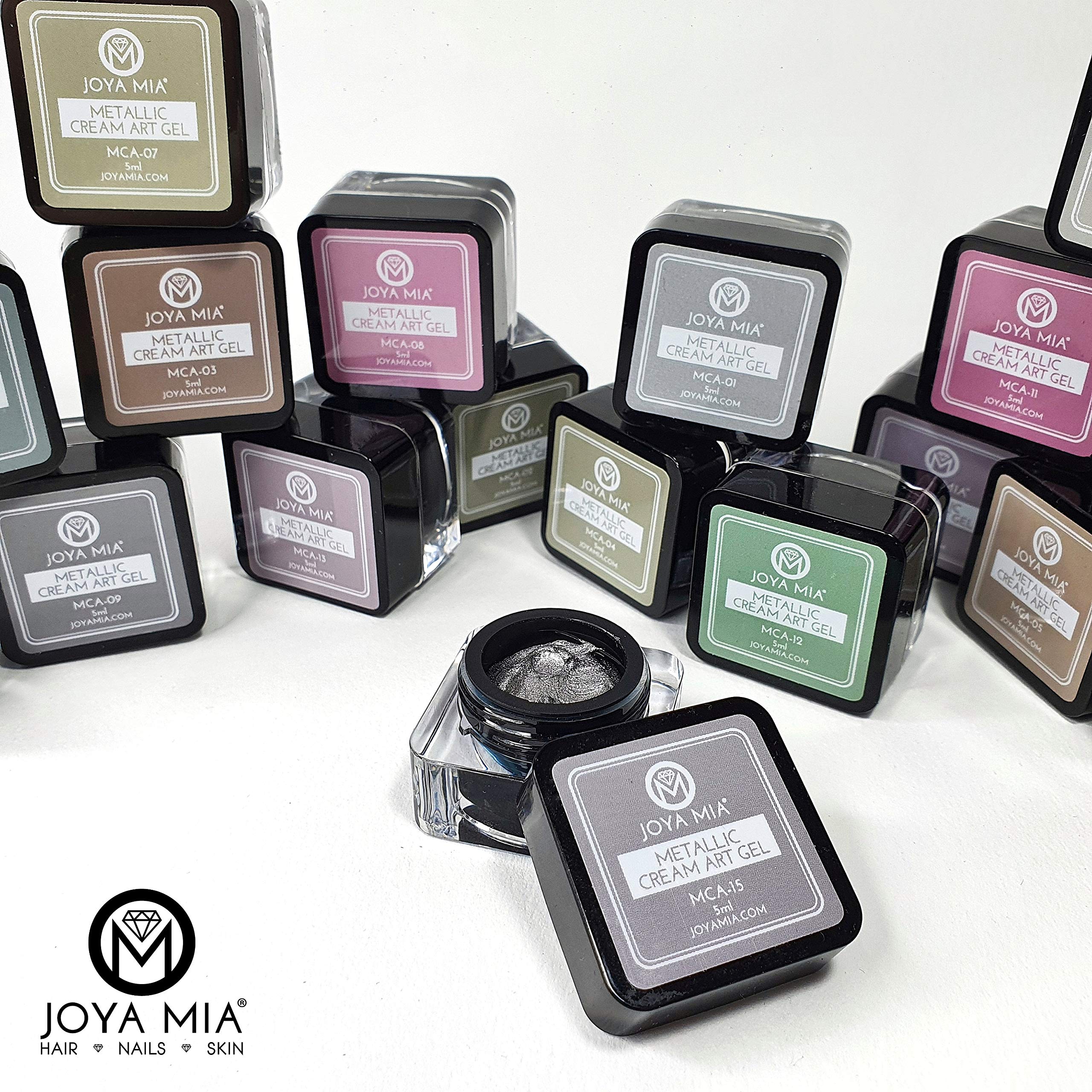 JOYA MIA Metallic Cream Art Gel Polish Kit - 18 Colors Professional Nail Polish Set for Salon & Home Manicure | Long Lasting, High Shine, Chip Resistant | Perfect for Nail Art, Parties, Weddings & Special Occasions