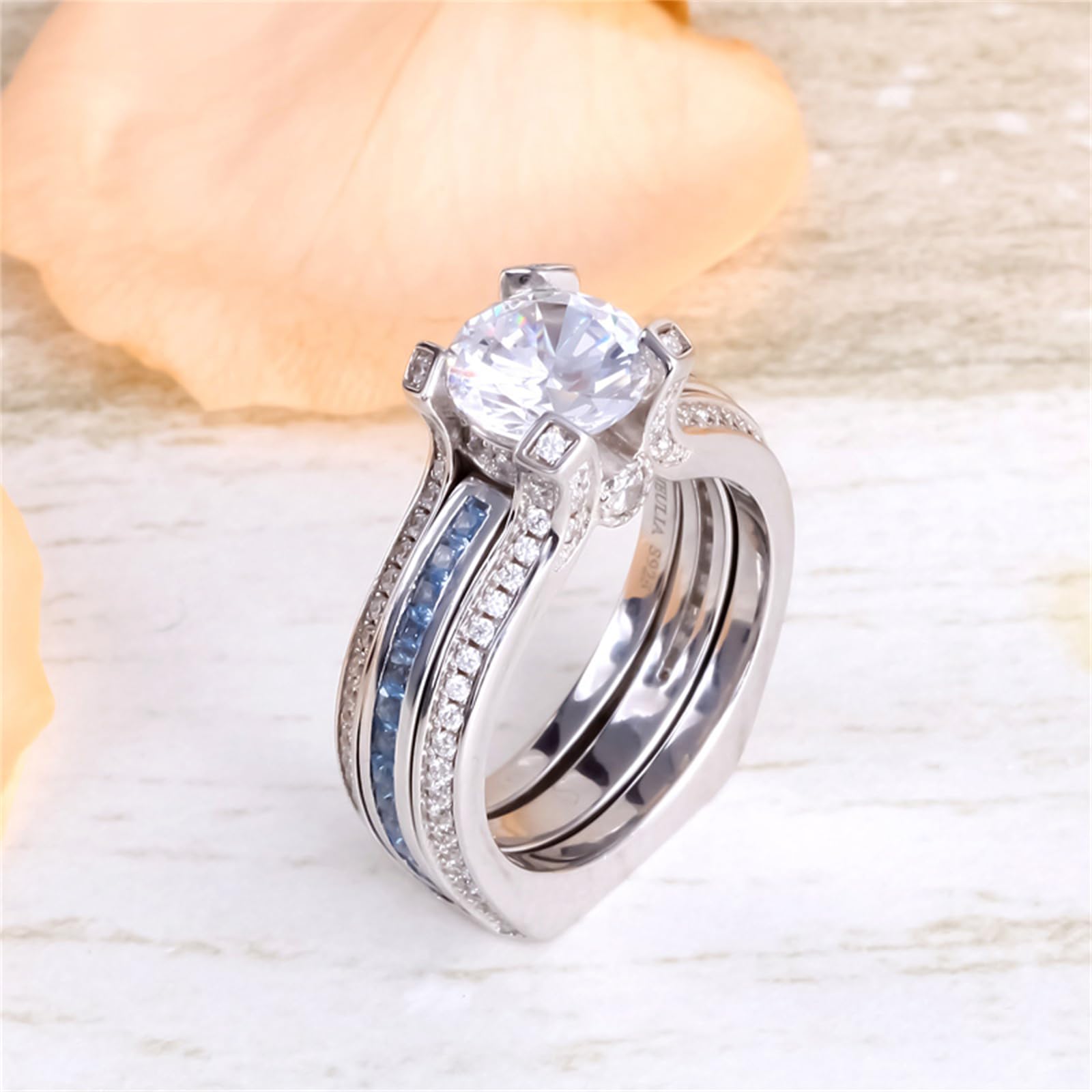 Jeulia Diamond Band Rings for Women - Sterling Silver CZ Interchangeable Ring Sets, Wedding, Engagement, Anniversary, Promise, Bridal Jewelry - Perfect for Gifts, Proposals & Special Occasions