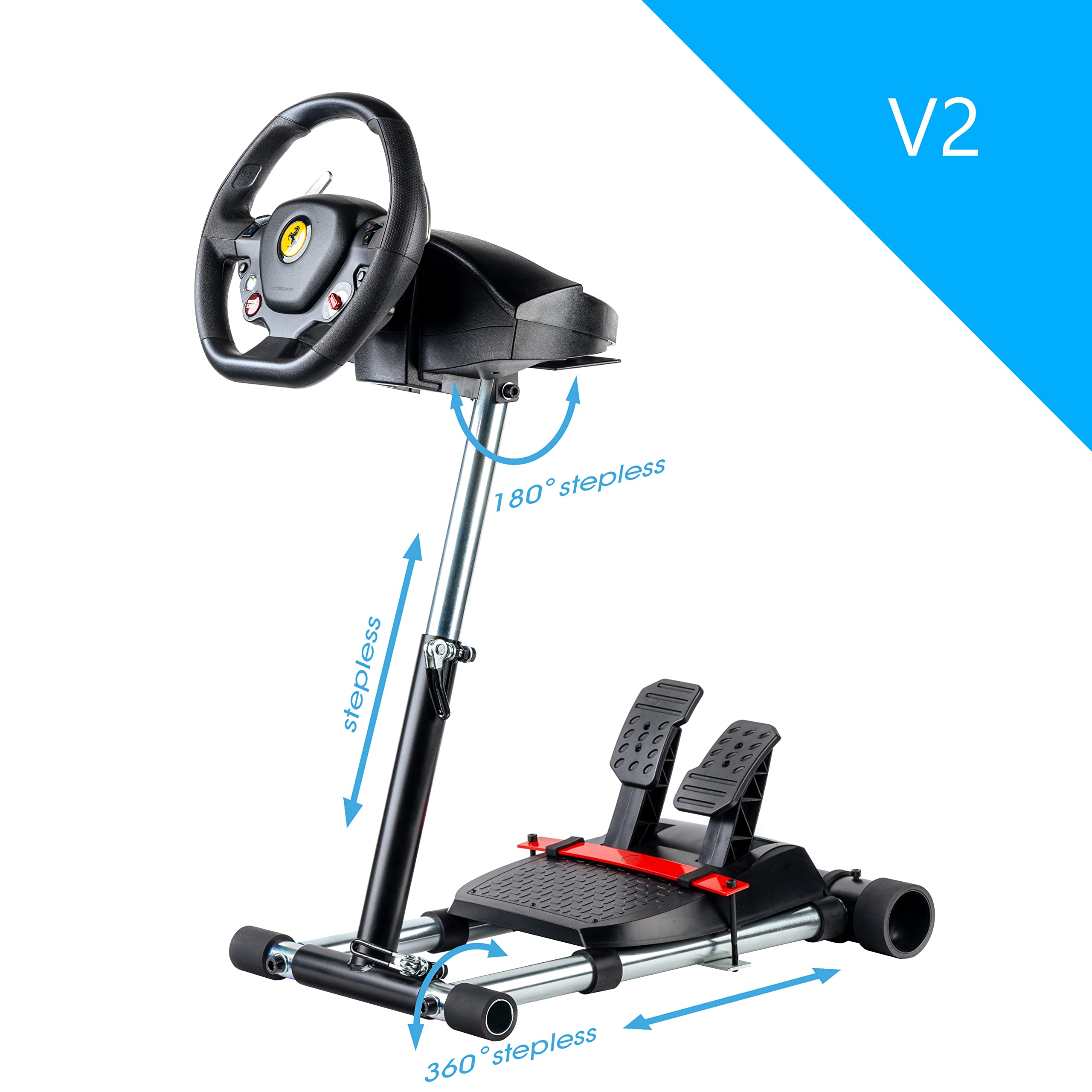 Thrustmaster 458 Wheel Stand Pro - Compatible with Xbox 360, Xbox One, T80, T100, RGT, Ferrari GT & F430 | Logitech Driving Force GT V2 Racing Wheel Stand (Wheel/Pedals Not Included) | Perfect for Sim Racing & Gaming Setups