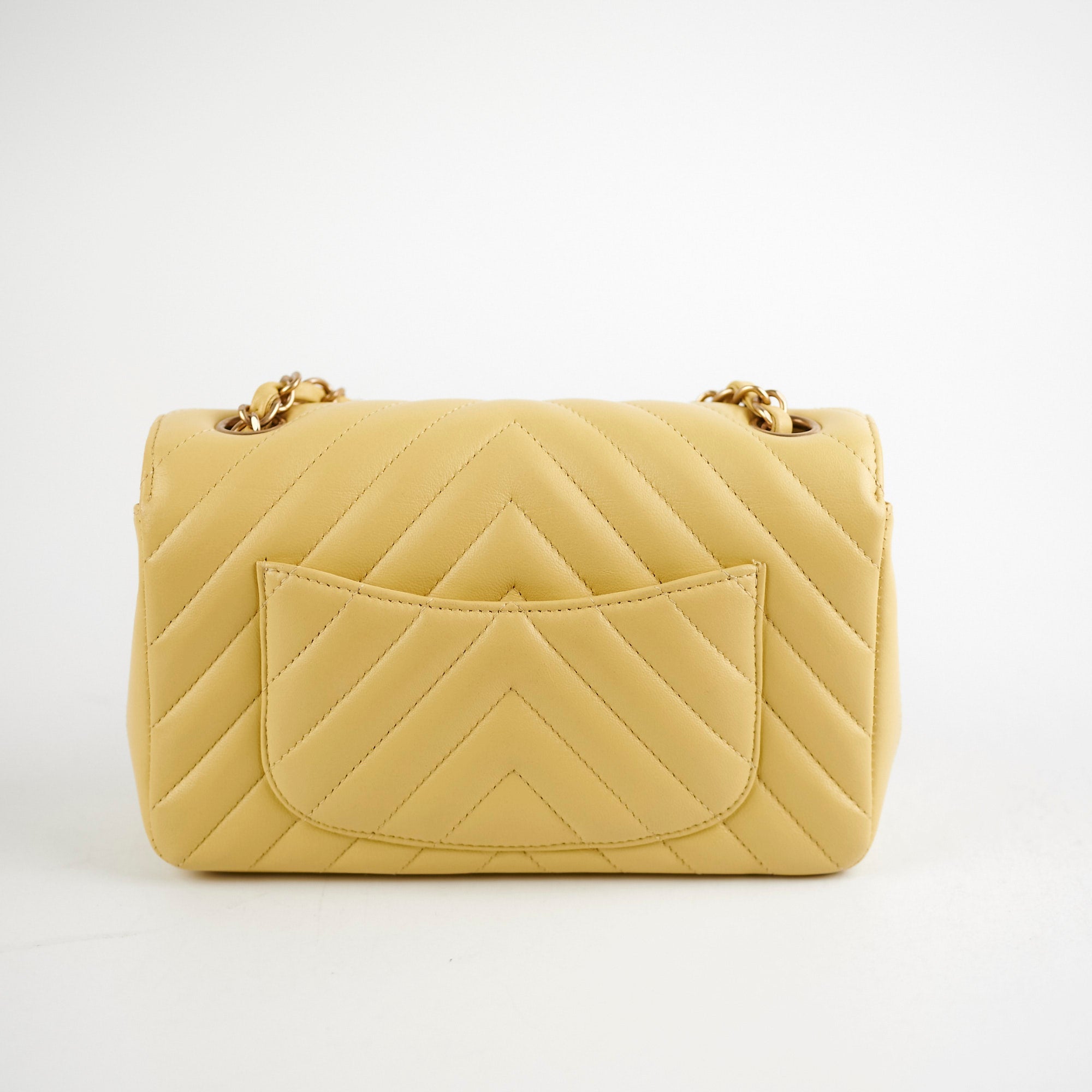 Chanel Mini Rectangular Chevron Yellow Leather Crossbody Bag - Luxury Designer Handbag for Women, Perfect for Parties & Evening Events