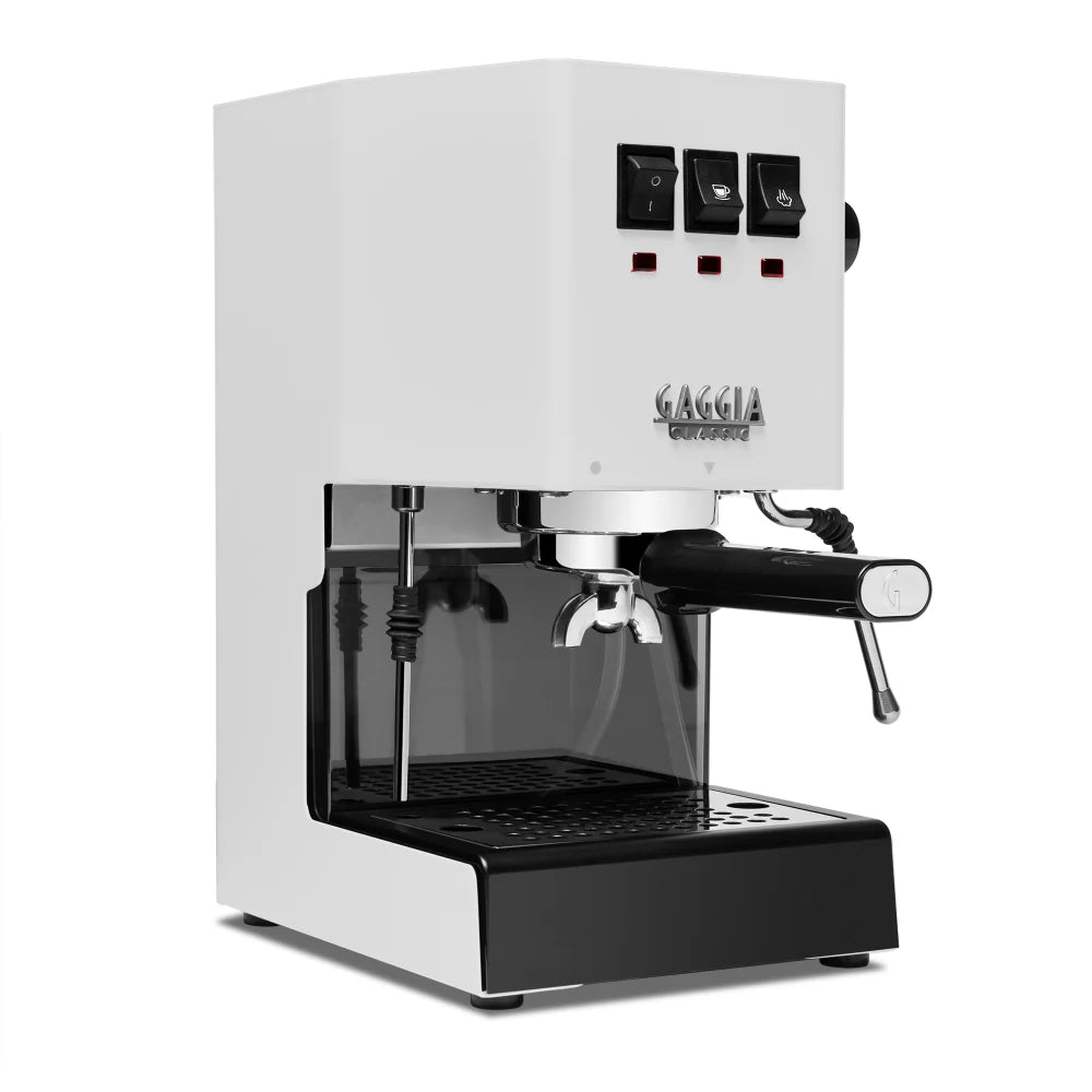 Gaggia Classic Pro E24 Espresso Machine in Polar White - Professional Italian Coffee Maker for Home & Office Use