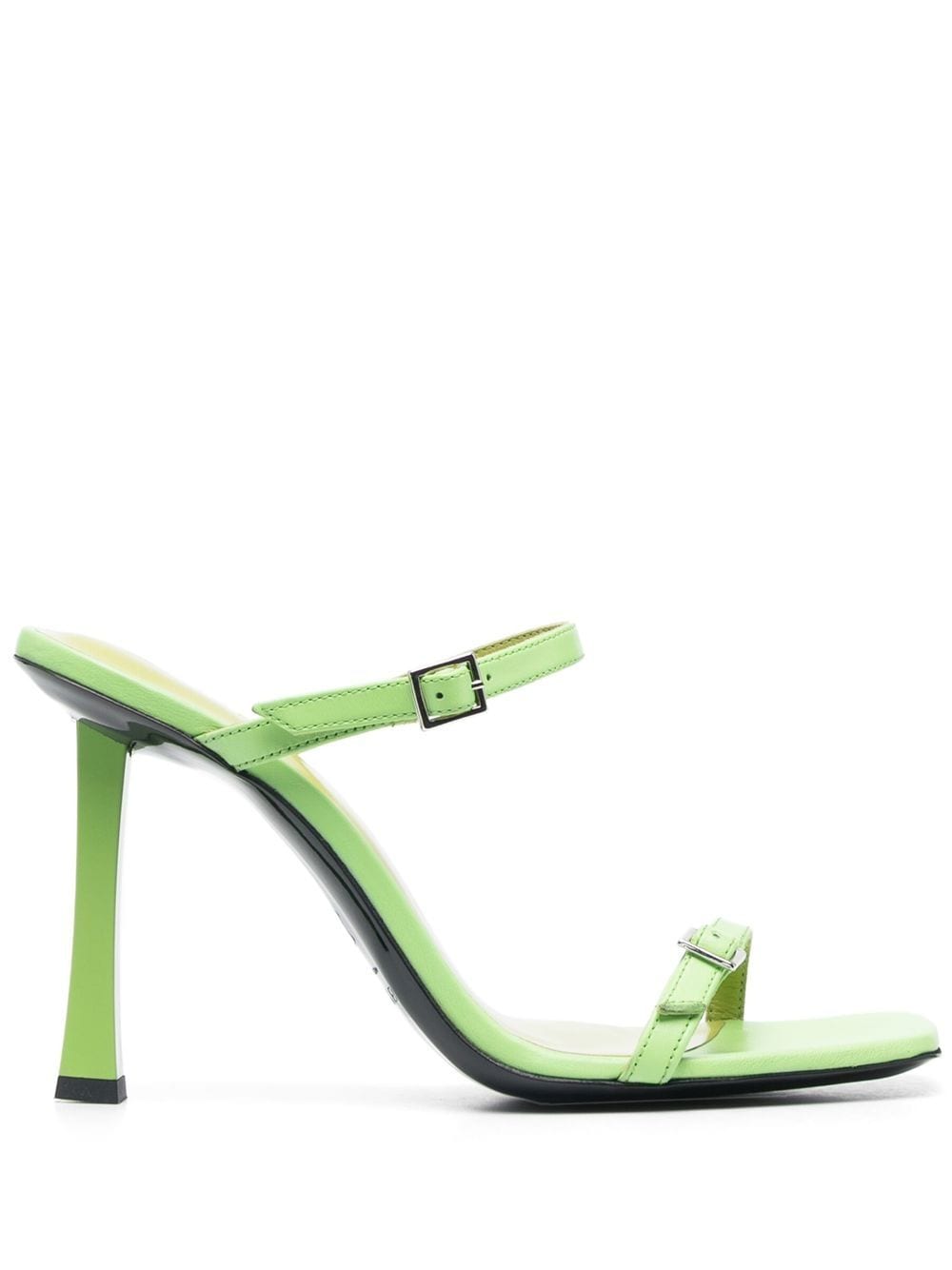 BY FAR PRE Sandals for Women - Green Leather Strappy Sandals | Comfortable Summer Shoes for Beach, Vacation & Casual Outings
