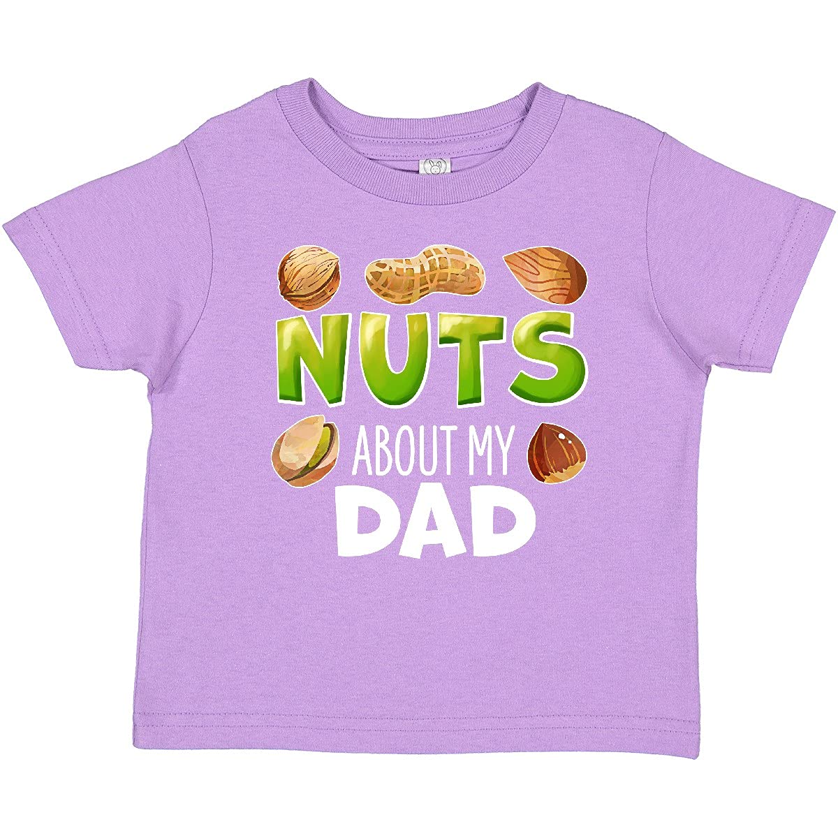 Inktastic Nuts About My Dad Peanut Almond Pistachio Baby T-Shirt | Funny Father's Day Gift for Kids | Perfect for Family Photos & Special Occasions