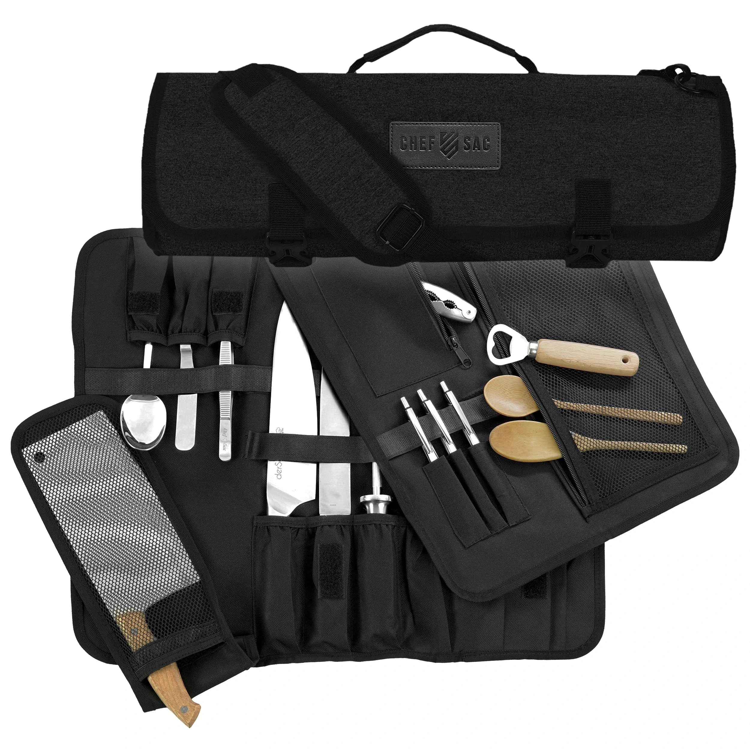 Professional Chef Knife Roll Bag with 8+ Slots - Perfect for Kitchen, Culinary School & Travel - Durable Knife Storage & Organizer for Chefs & Home Cooks
