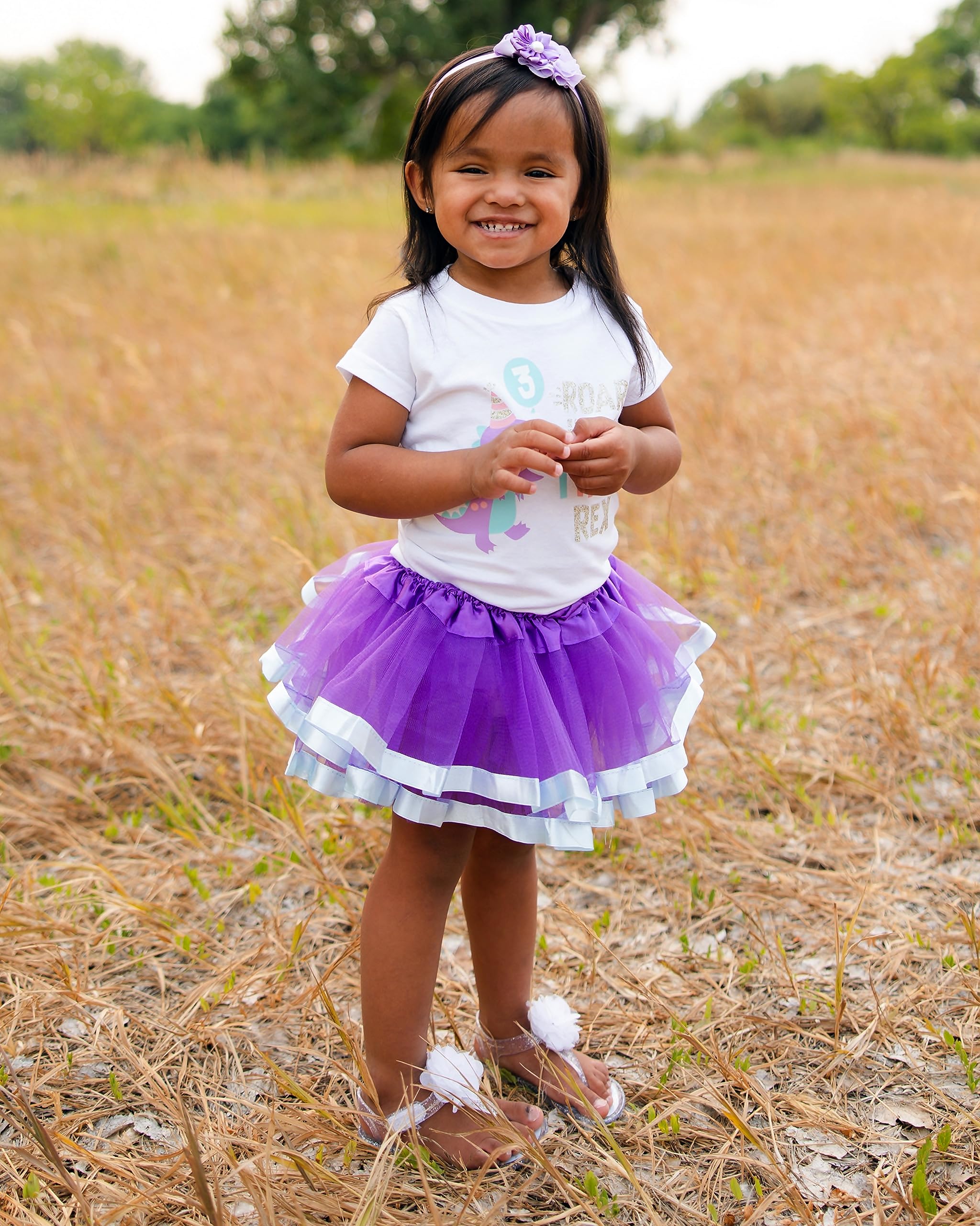Luke and Lulu 3rd Birthday Girl Outfit Set - Cute Dinosaur Themed Tutu Dress & T-Shirt for 3 Year Old Girls - Perfect for Birthday Parties, Photo Shoots & Special Celebrations
